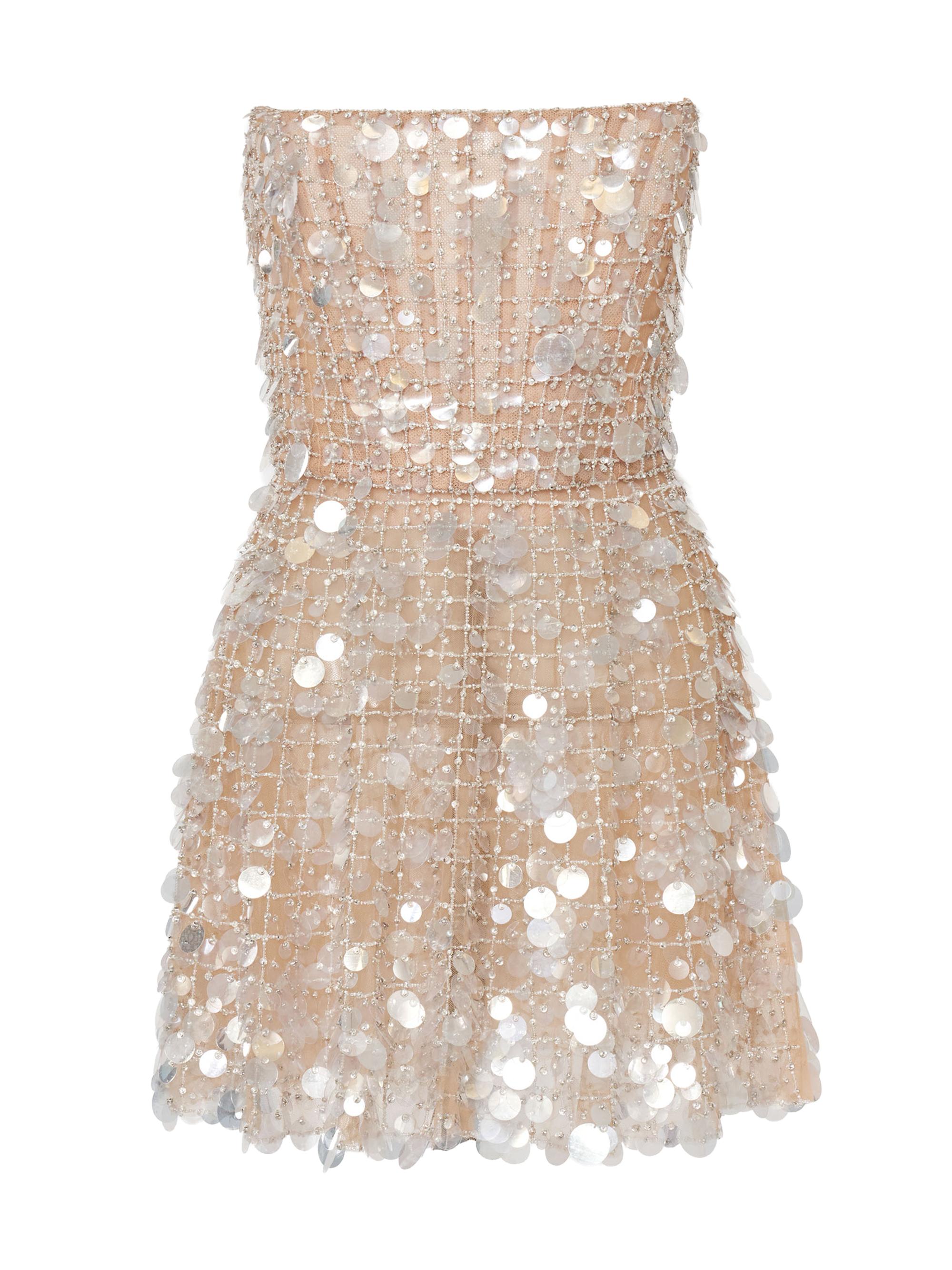 Carolina Herrera Women's Sequin-Embellished Bustier Minidress - Natural