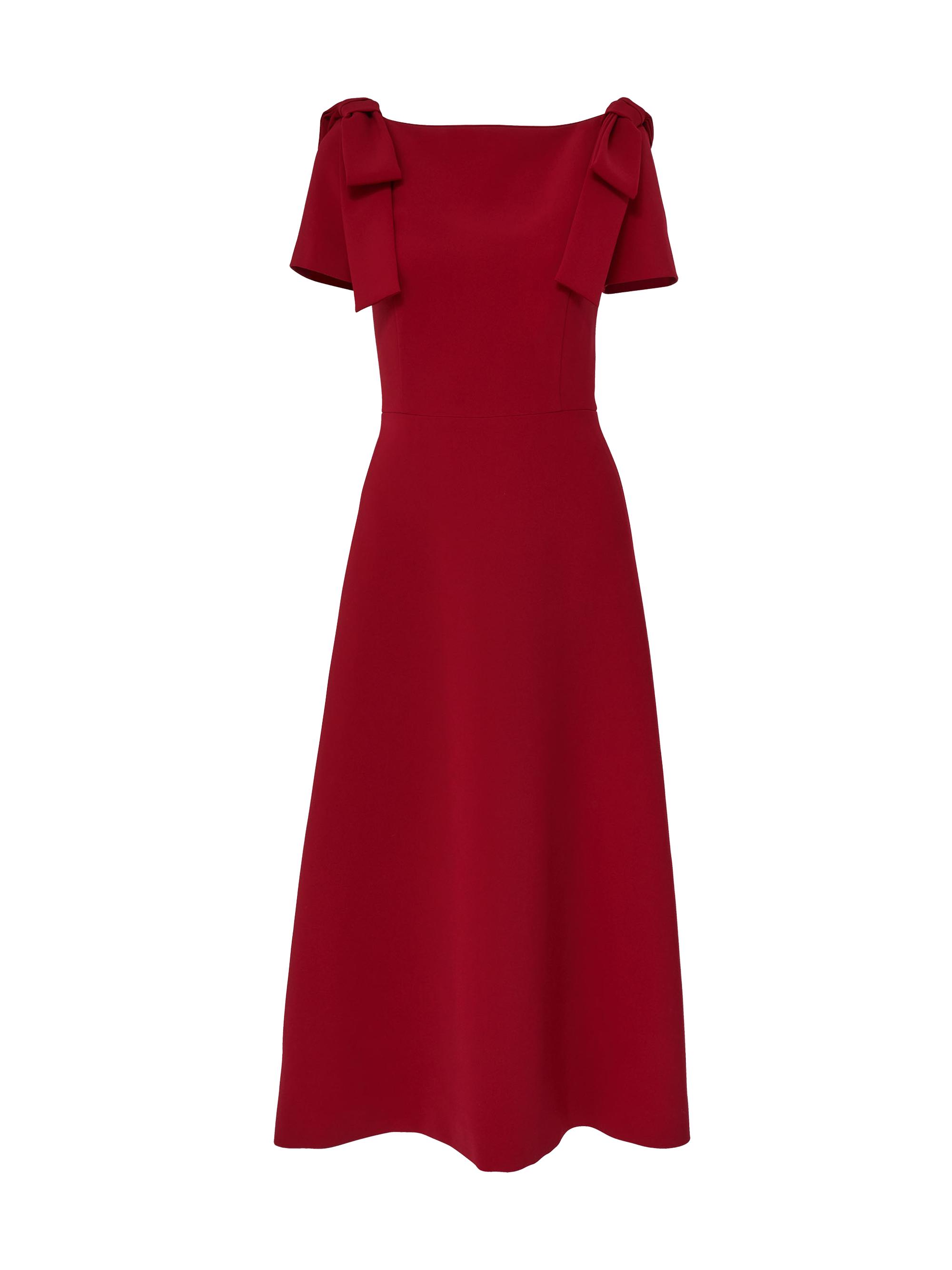 Carolina Herrera Women's Bow-Shoulder Midi-Dress - Garnet