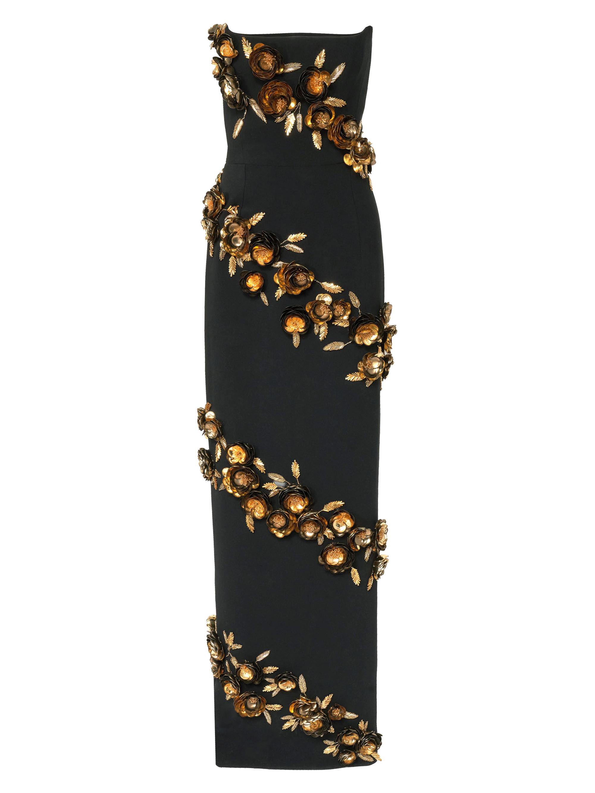 Carolina Herrera Women's Embellished Strapless Column Gown - Black Multi