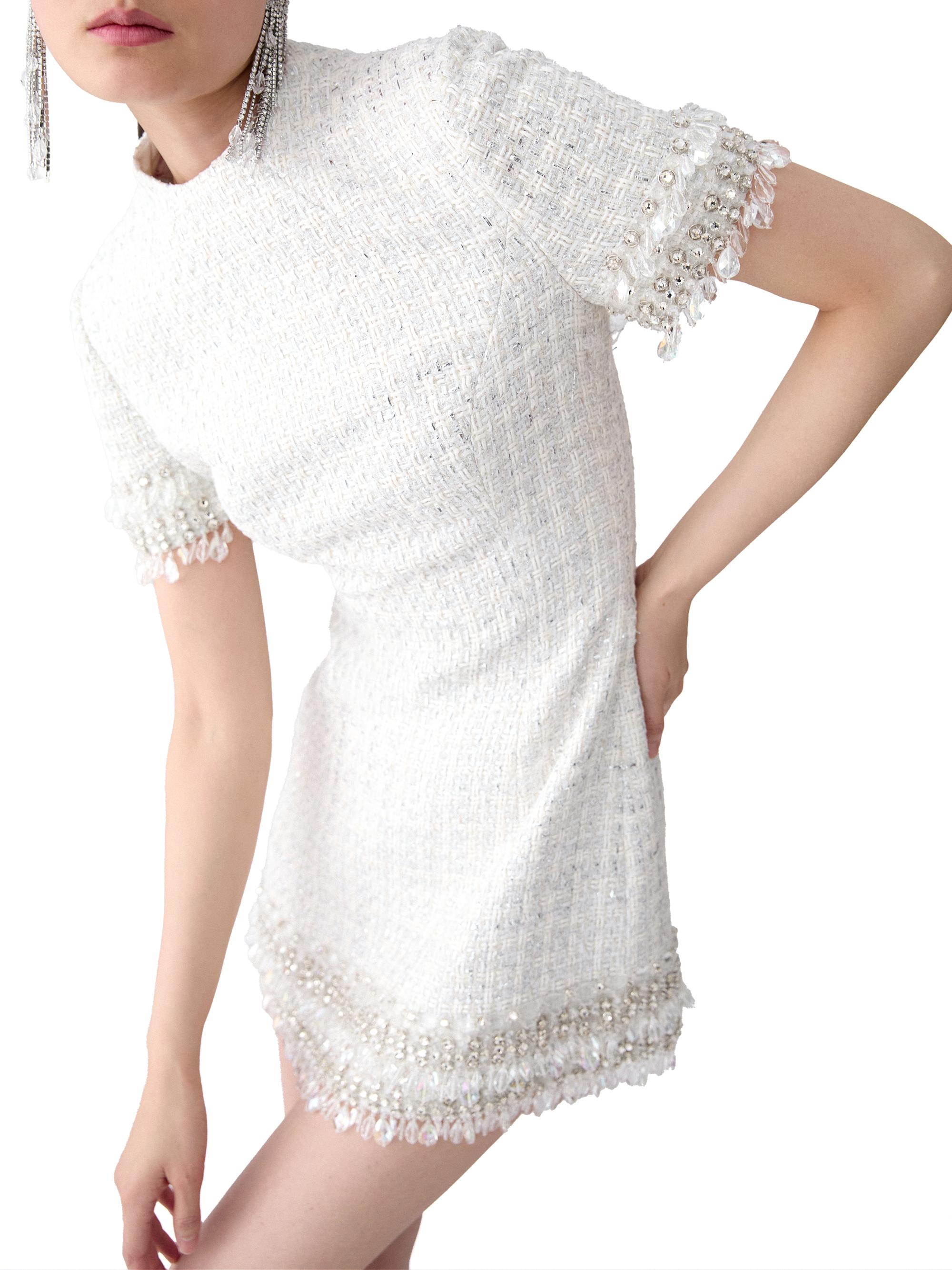 美品 Carolina Herrera キャロライナヘレラ 千鳥柄 ベルテッド ニットガウンコート ホワイト ブラック レディース 古着 中古 USED CAROLINA HERRERA - 美品 Carolina Herrera キャロライナヘレラ 千鳥柄