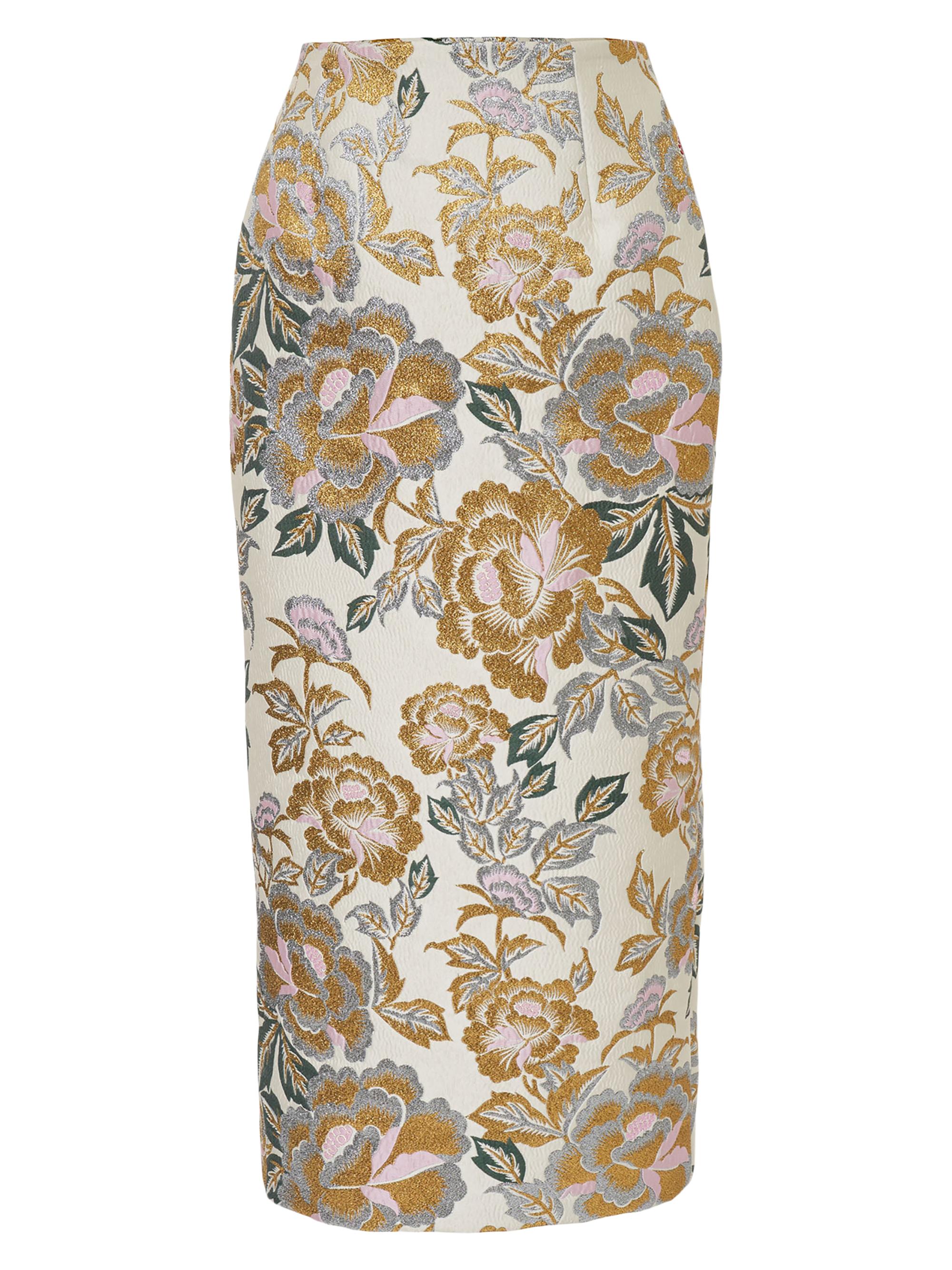 Carolina Herrera Floral Jacquard Midi-Skirt | Saks Fifth Avenue