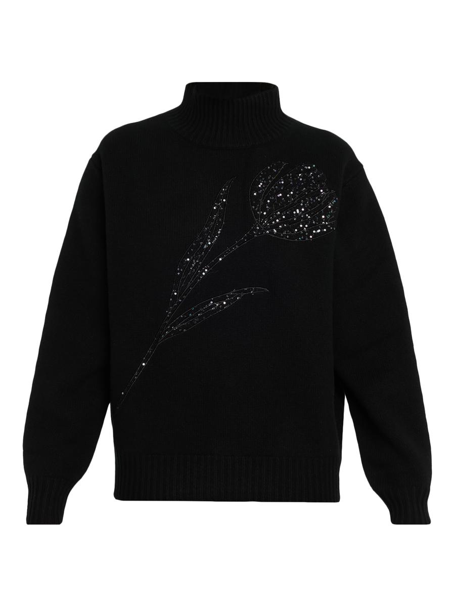 Carolina Herrera Women's Cashmere-blend Turtleneck Sweater In Black