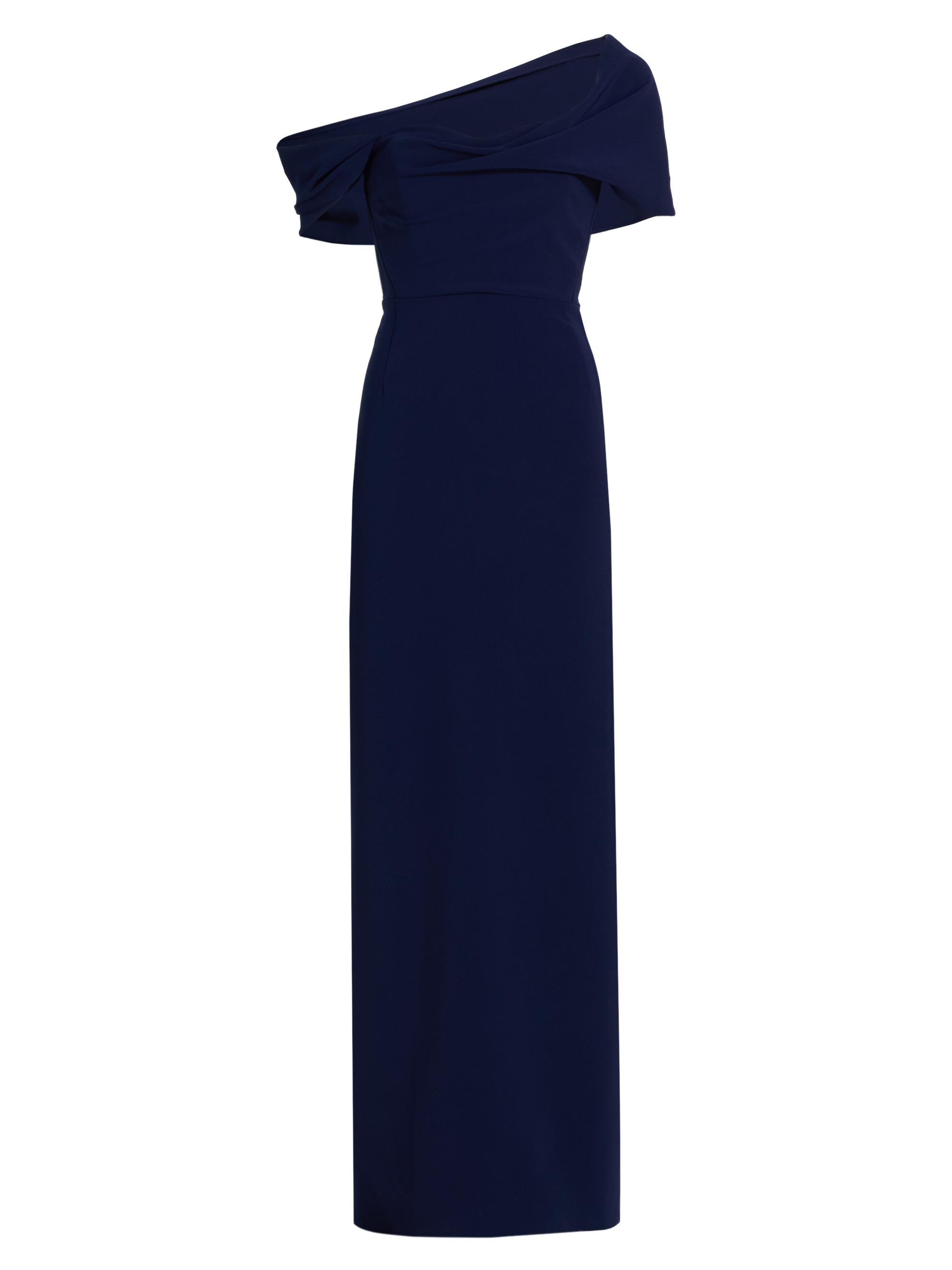 Carolina Herrera Stretch Virgin-Wool One-Shoulder Midi-Dress