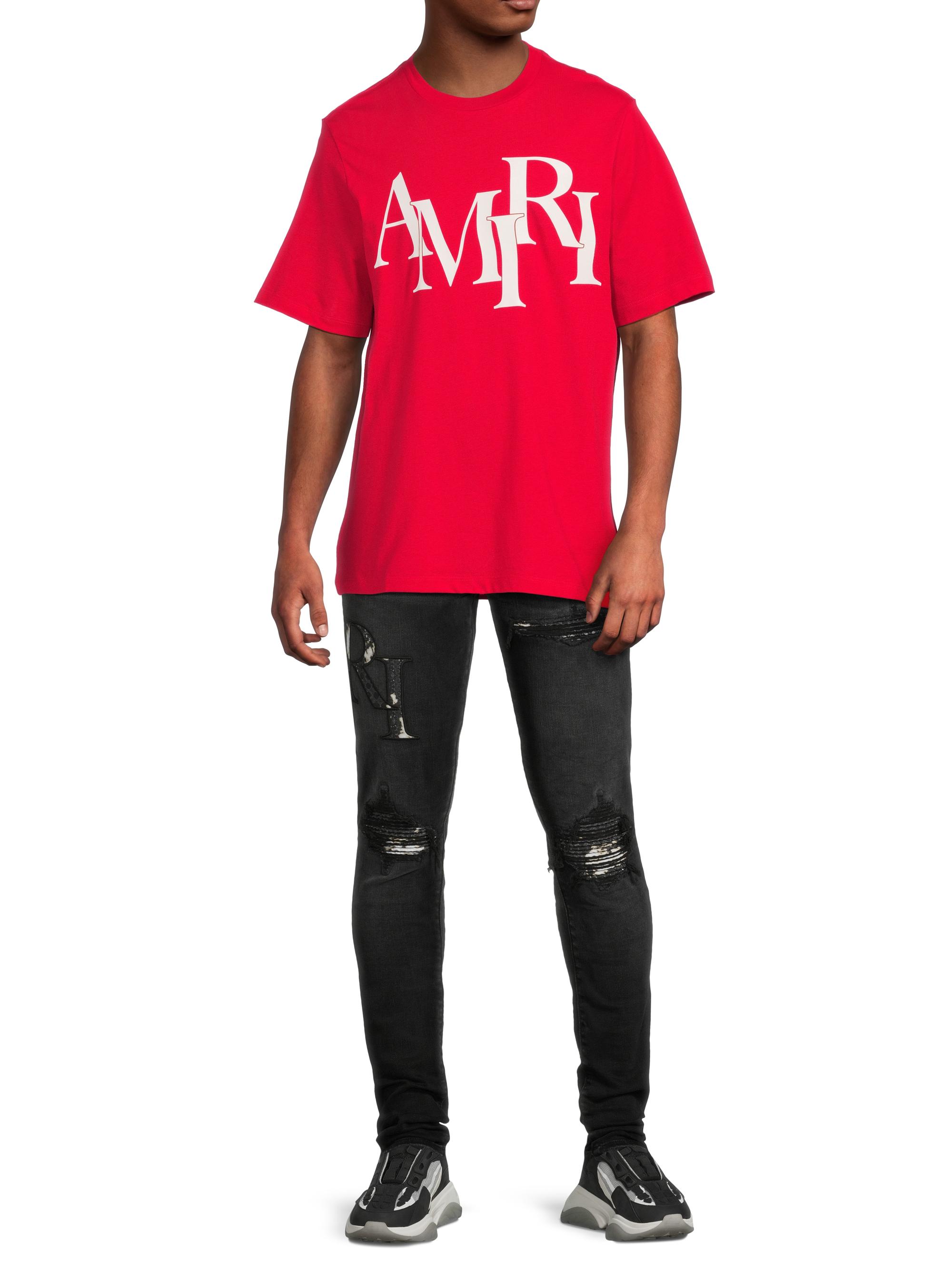 Amiri Staggered Logo Cotton T-Shirt | Saks Fifth Avenue