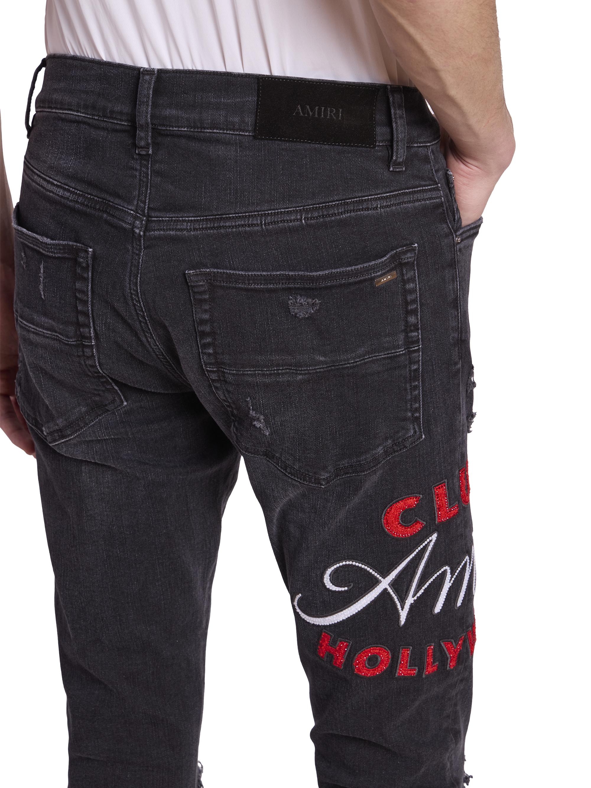 AMIRI あああ Amiri Club Amiri Logo Skinny Jeans | Saks Fifth Avenue