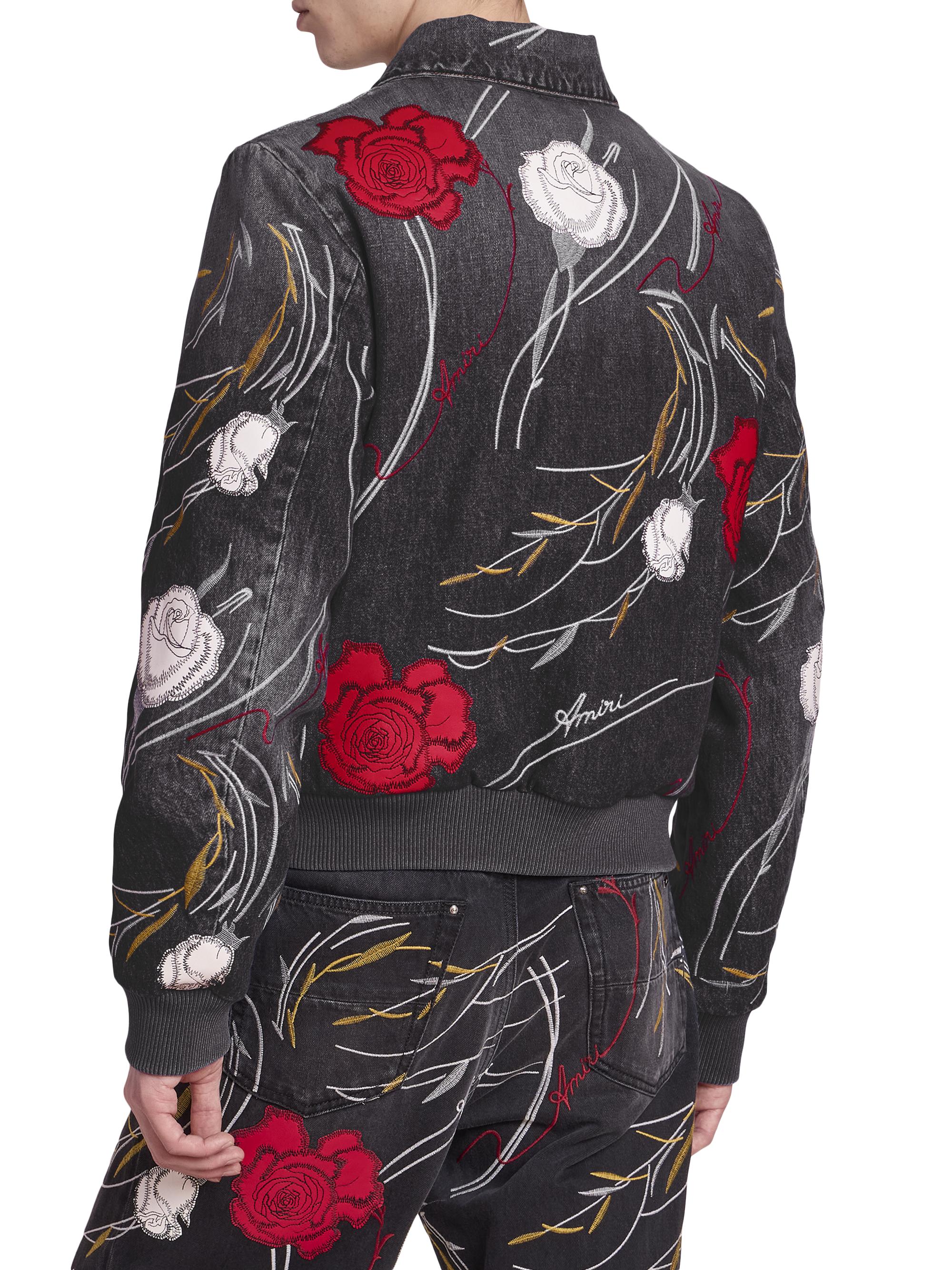 Amiri Floral Denim Blouson Jacket | Saks Fifth Avenue