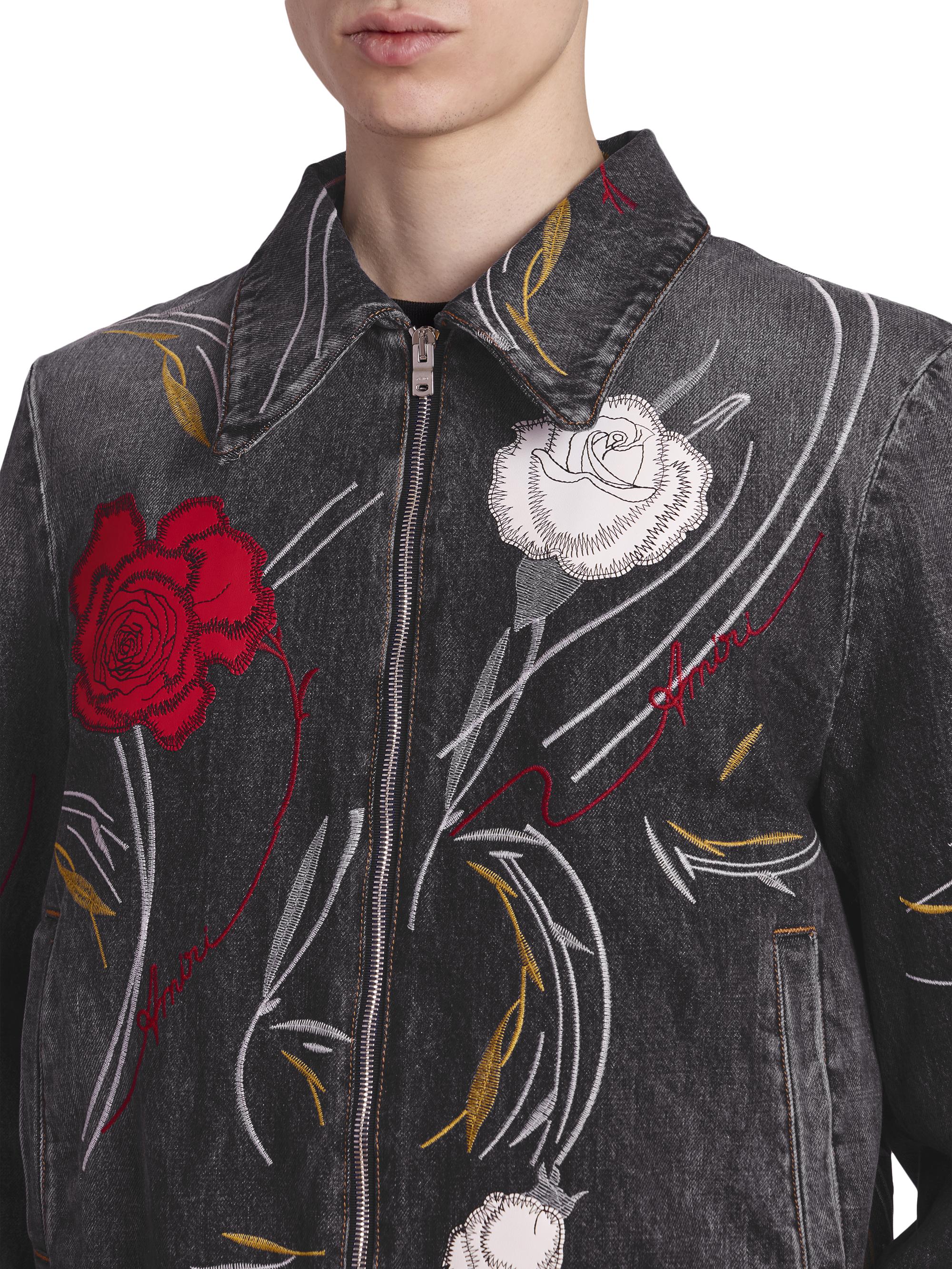 Amiri Floral Denim Blouson Jacket | Saks Fifth Avenue