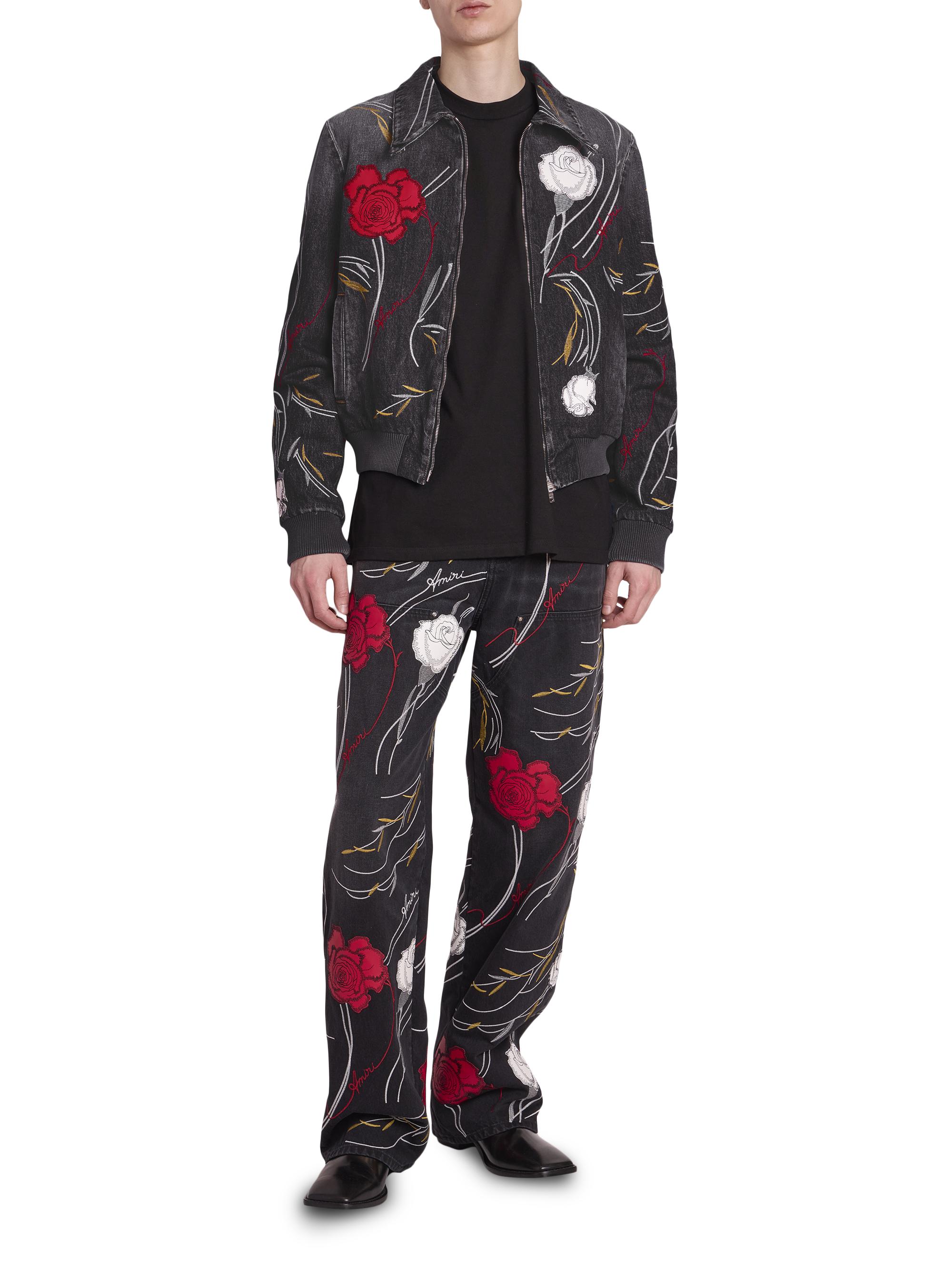 Amiri Floral Denim Blouson Jacket | Saks Fifth Avenue