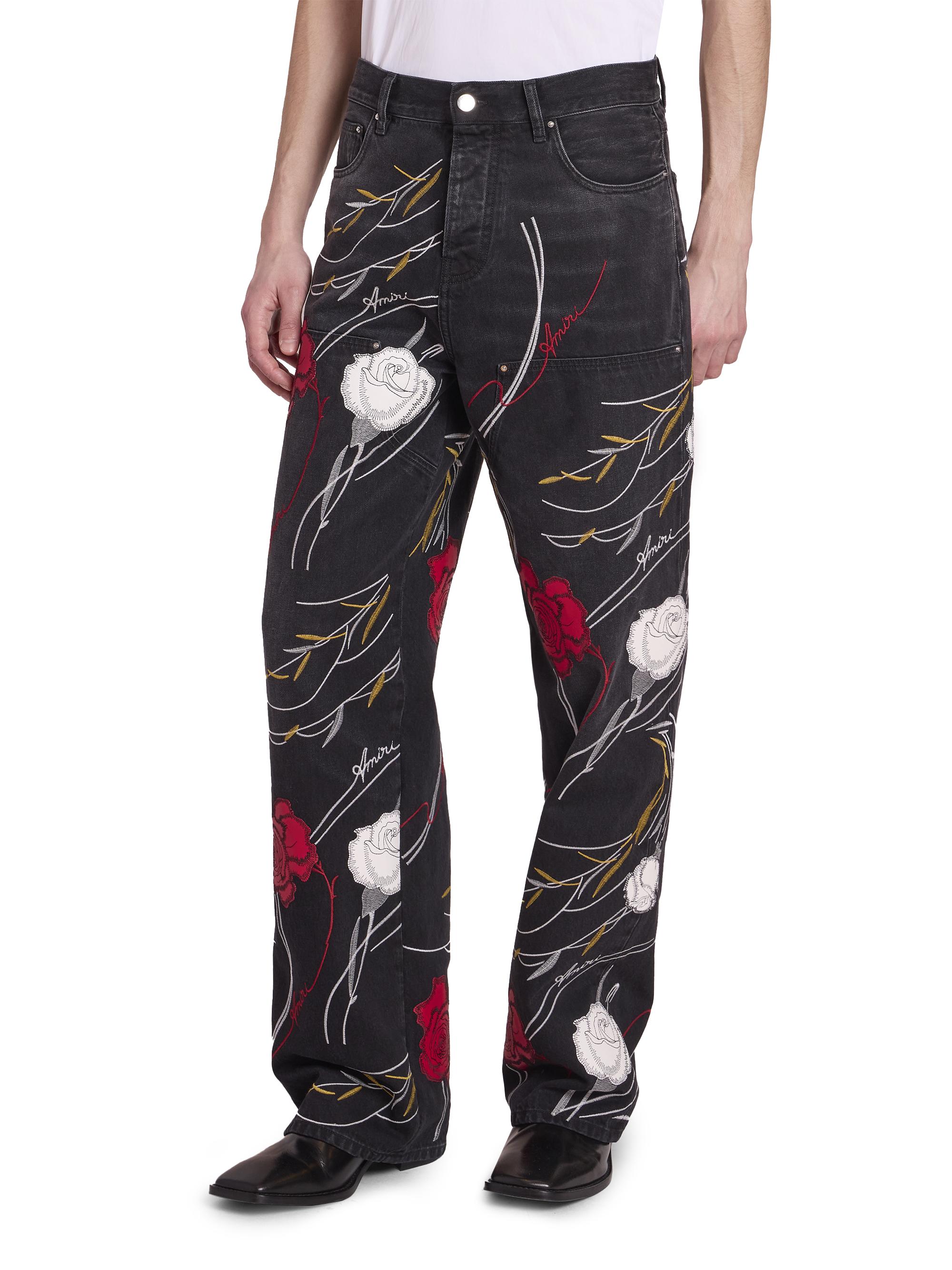 Amiri Floral Relaxed Carpenter Jeans | Saks Fifth Avenue