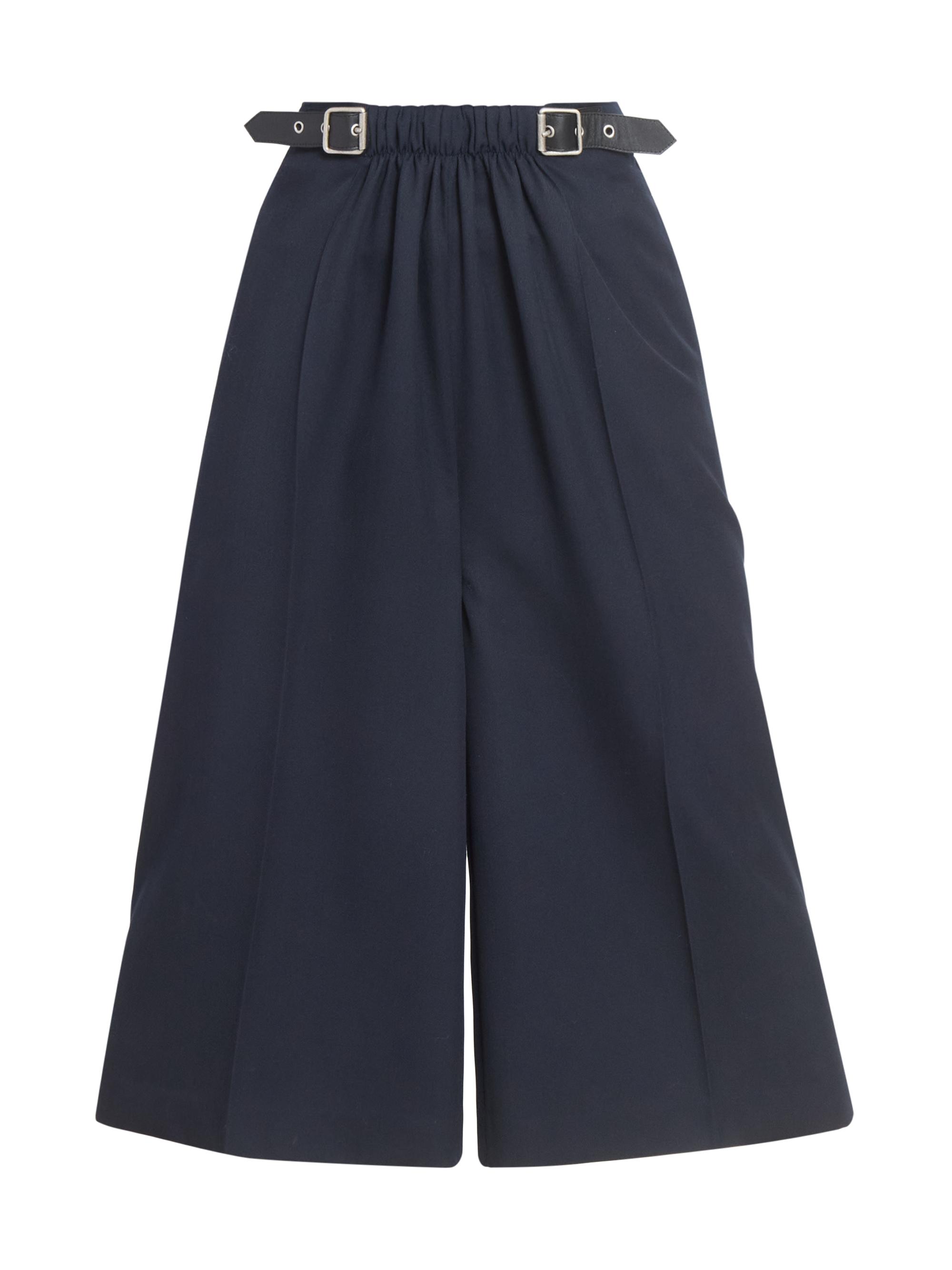 LOEWE Women's Wool-Blend Belted Crop Trousers - Navy Blue