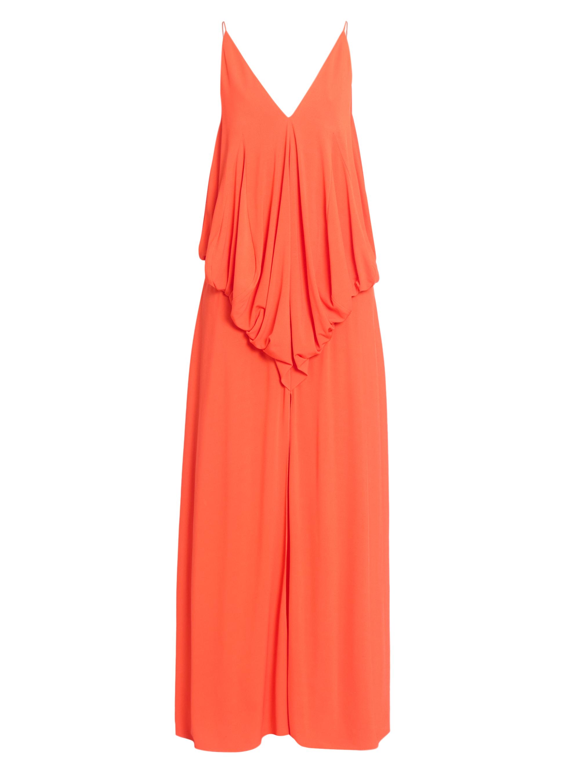 LOEWE Women's Draped V-Neck Gown - Orange