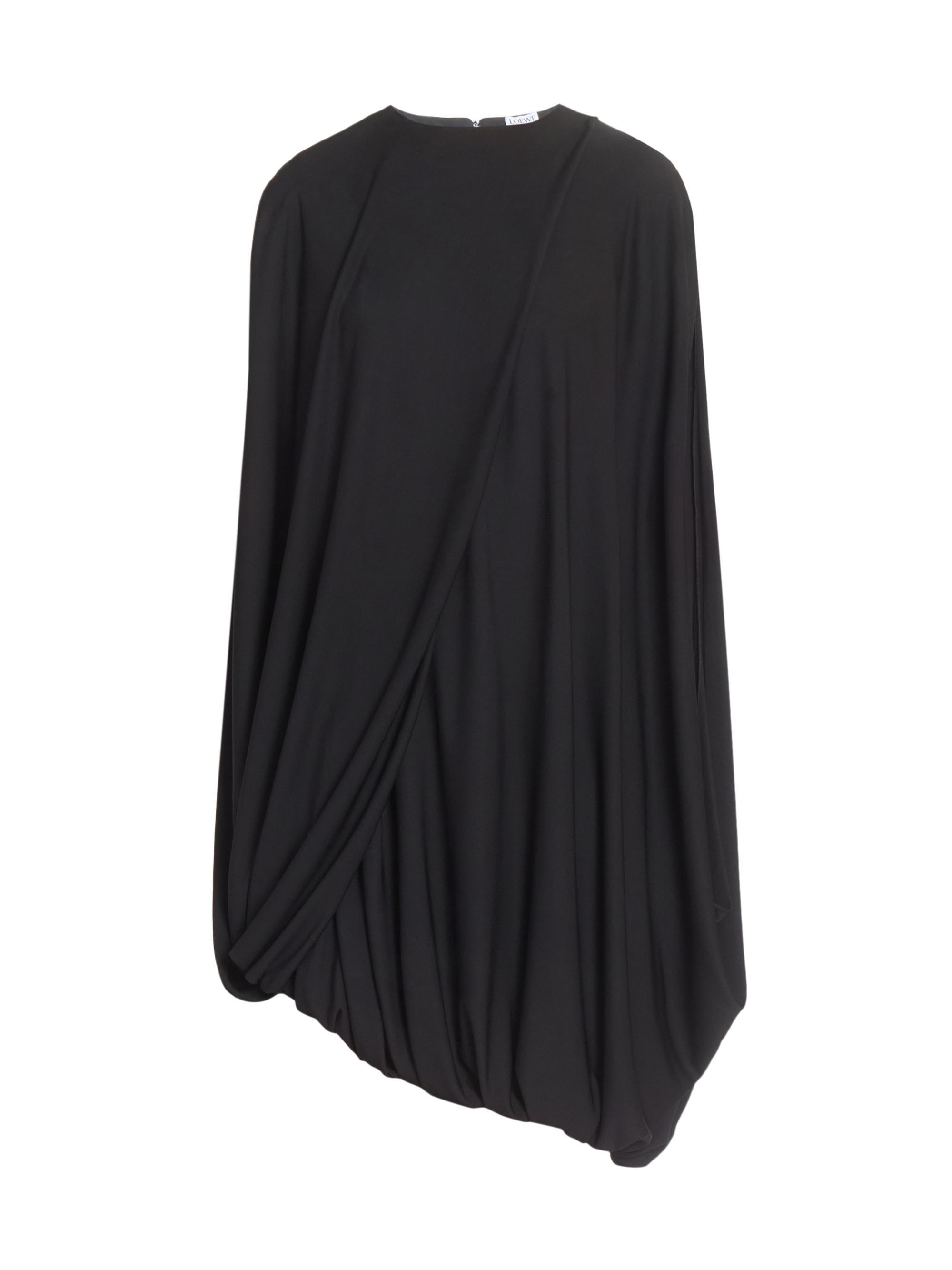 LOEWE Women's Draped Asymmetric Cape Dress - Black