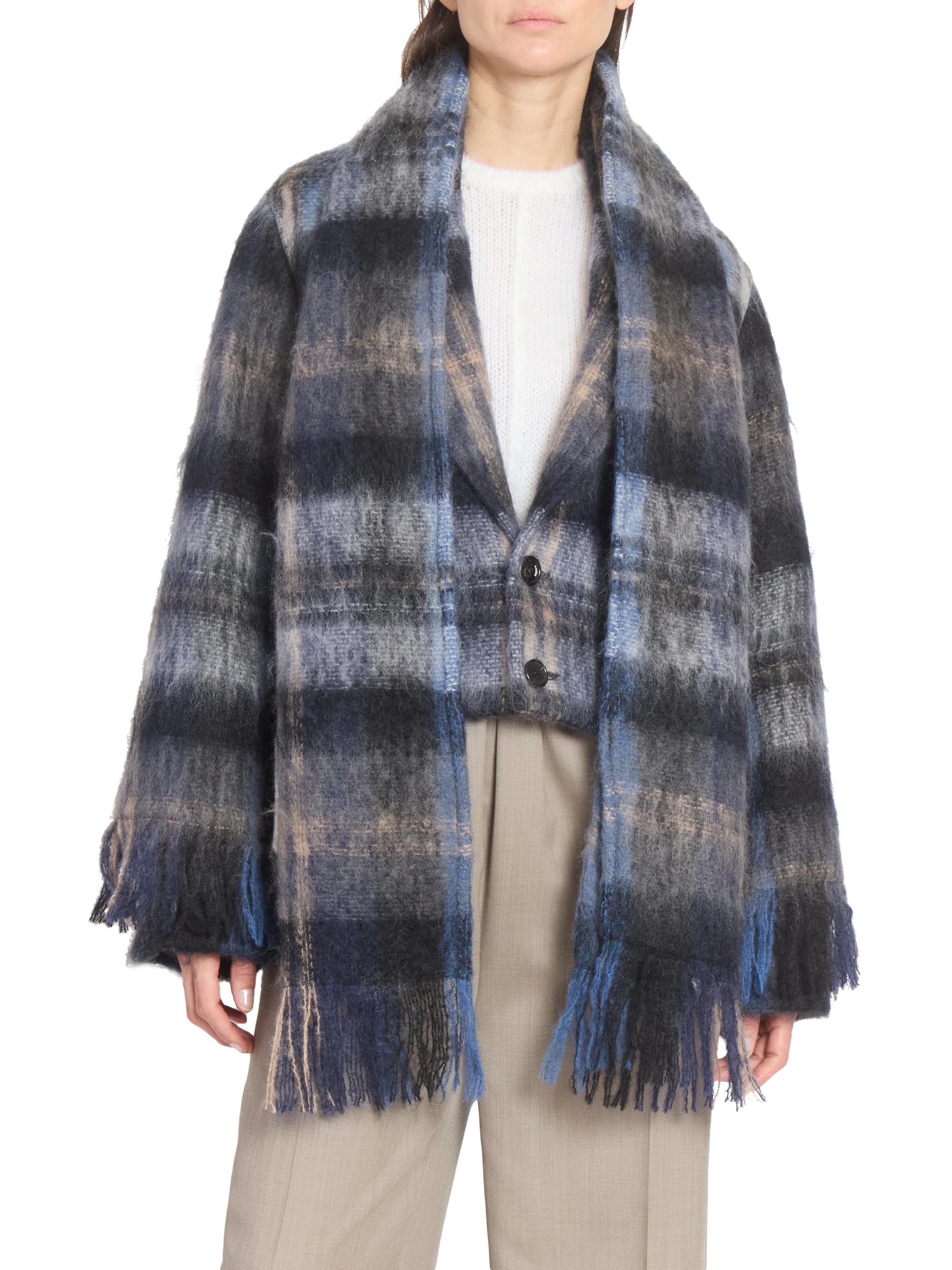 LOEWE Plaid Mohair & Wool-Blend Scarf Jacket | Saks Fifth Avenue