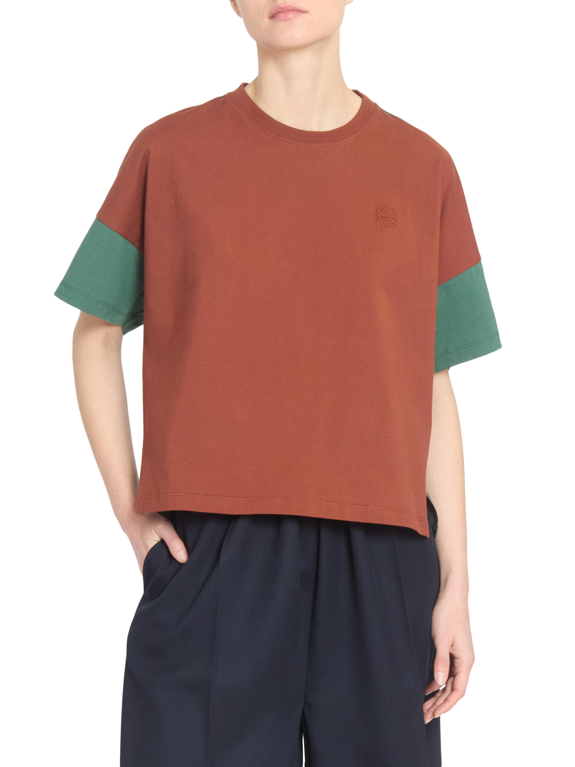 LOEWE Boxy Fit Colorblocked T-Shirt | Saks Fifth Avenue