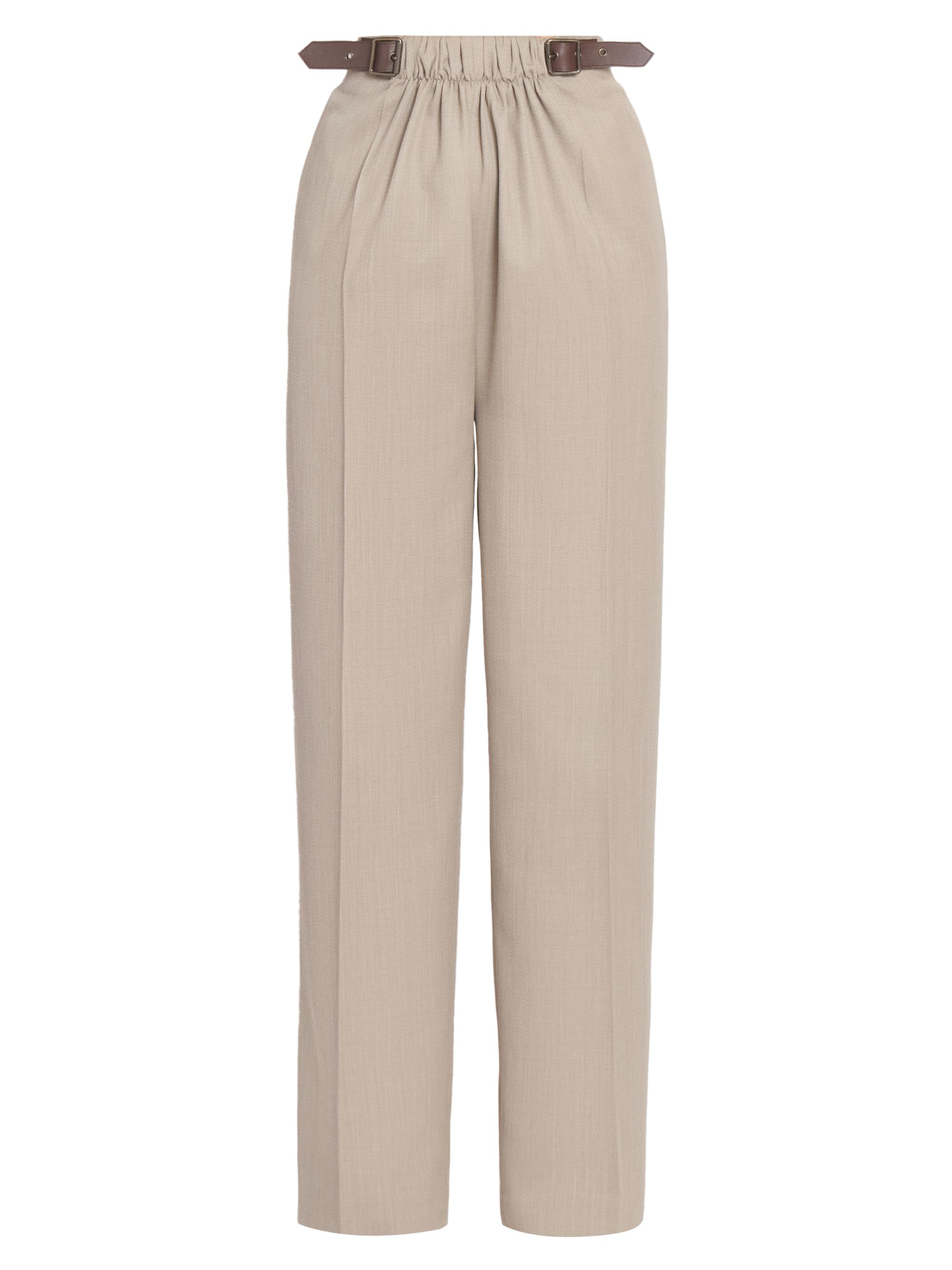 LOEWE Women's Belted Trousers - Beige Melange