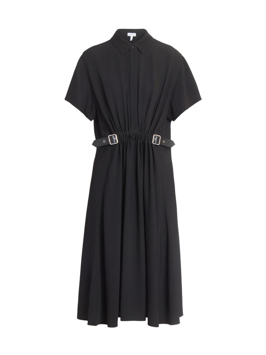【LOEWE】BELTED MIDI SHIRT DRESS LOEWE Wrap-effect belted woven midi shirt dress | NET-A-PORTER