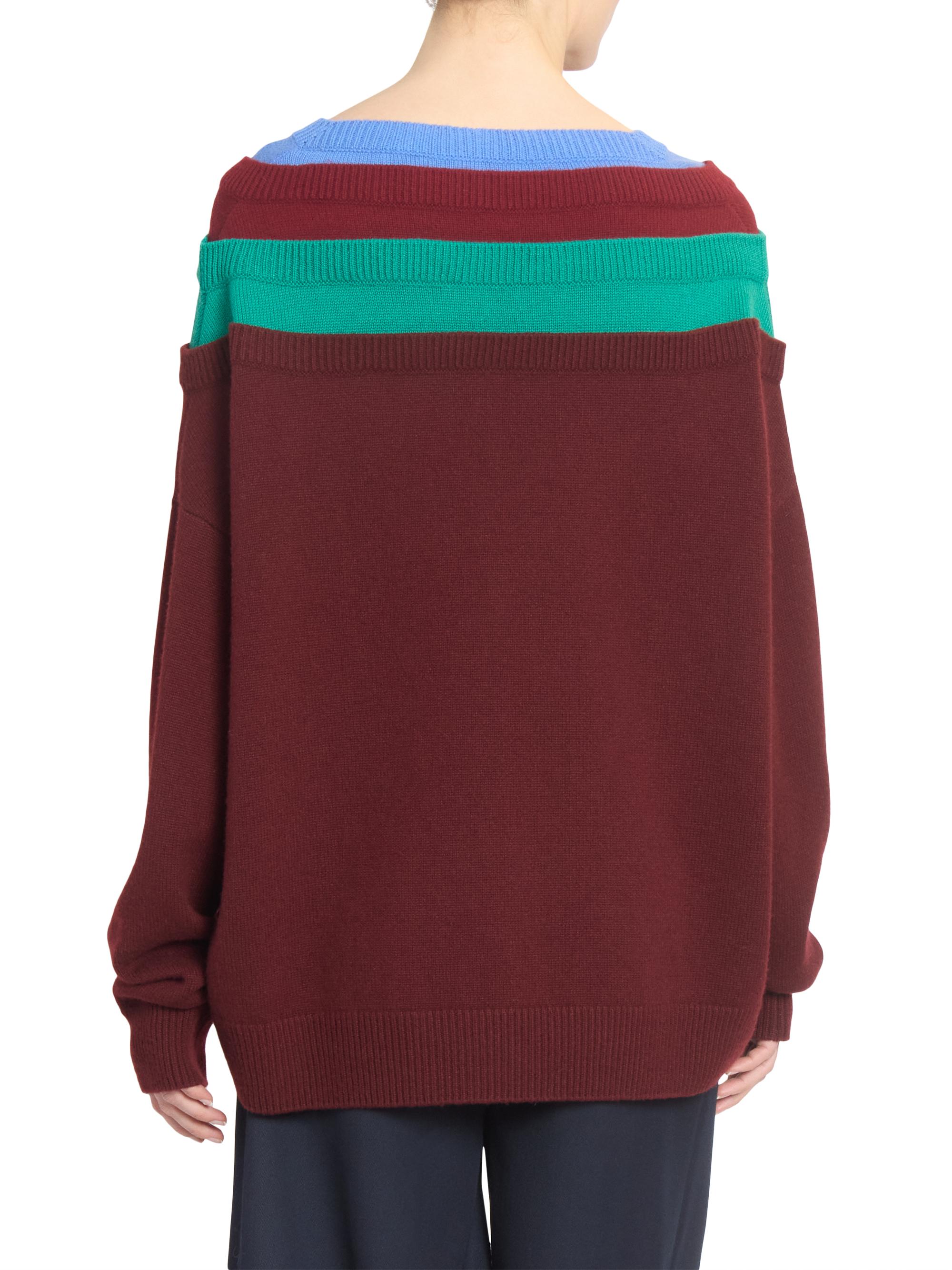 LOEWE Colorblocked Wool Sweater | Saks Fifth Avenue