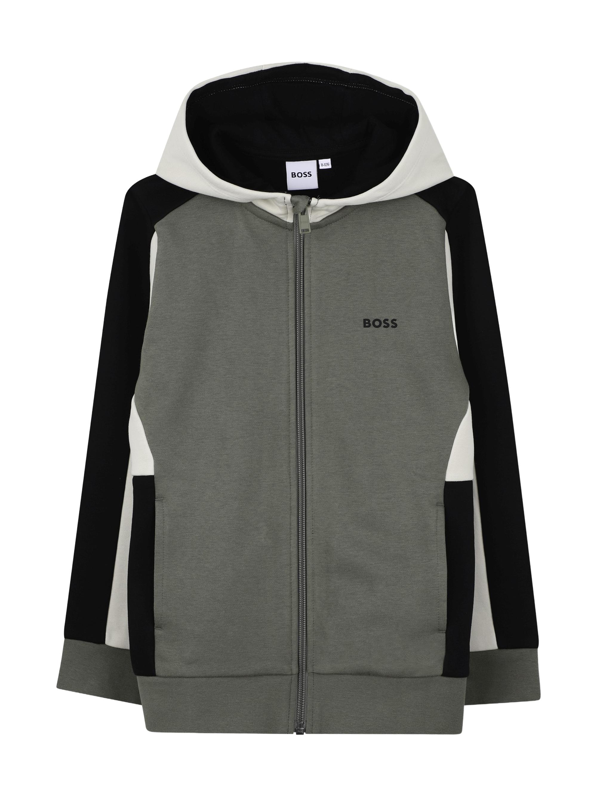 BOSS Little Boy's & Boy's Logo Hooded Jacket - Green