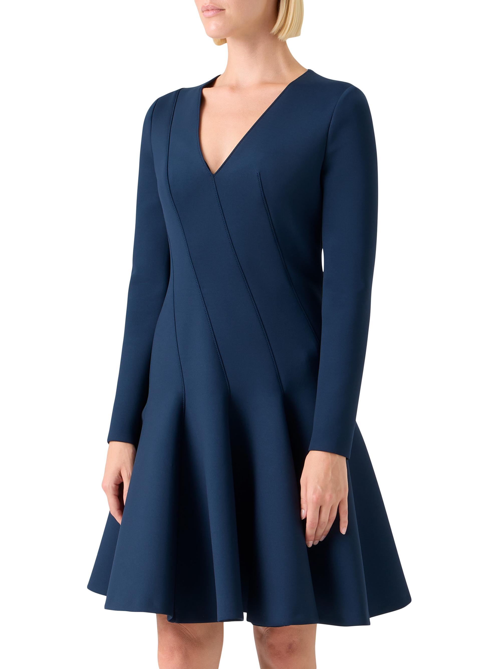Fit-and-Flare Techno Neoprene Dress denim / 10