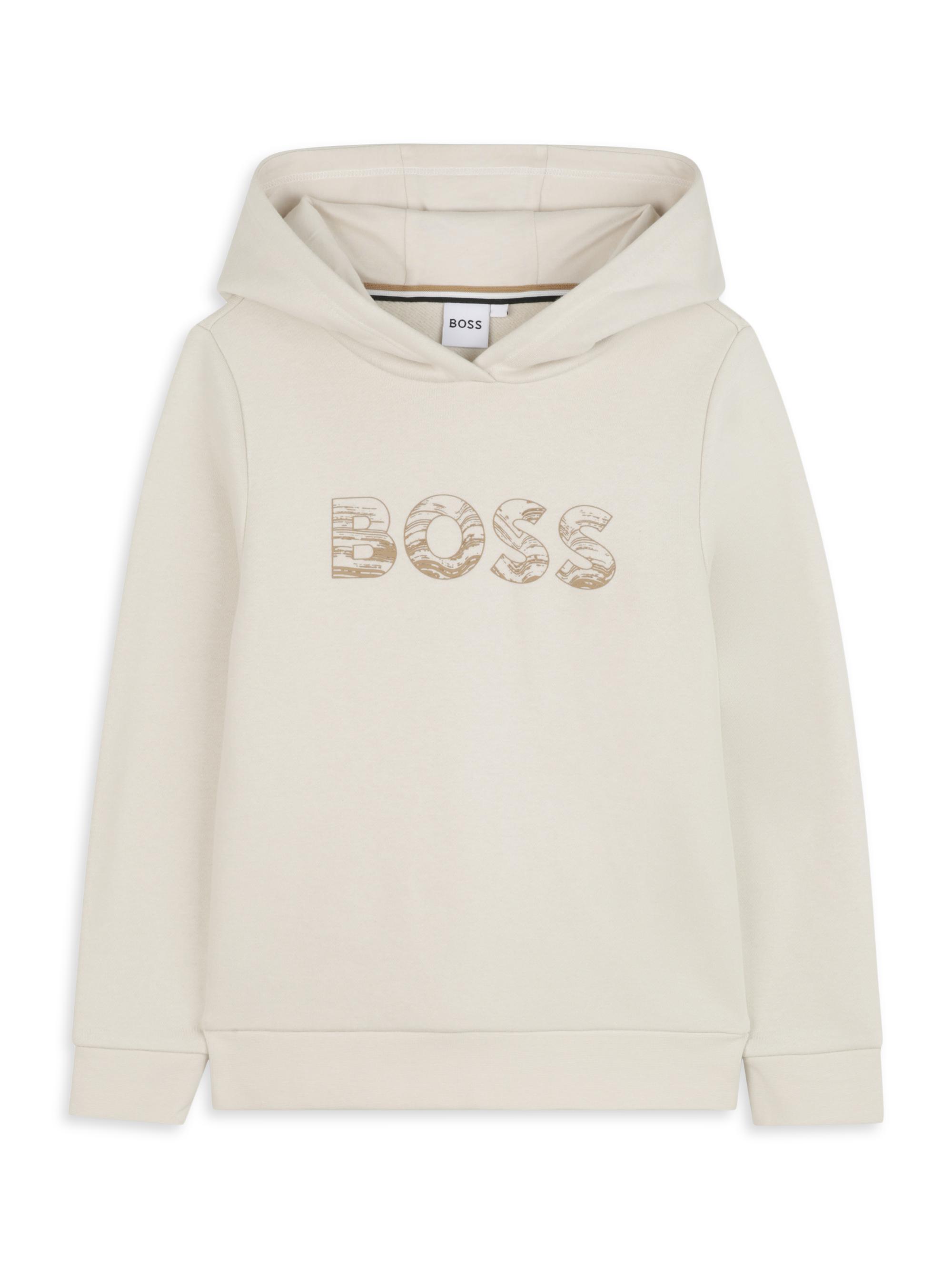 BOSS Little Boy's & Boy's Logo Hooded Sweatshirt - Sand