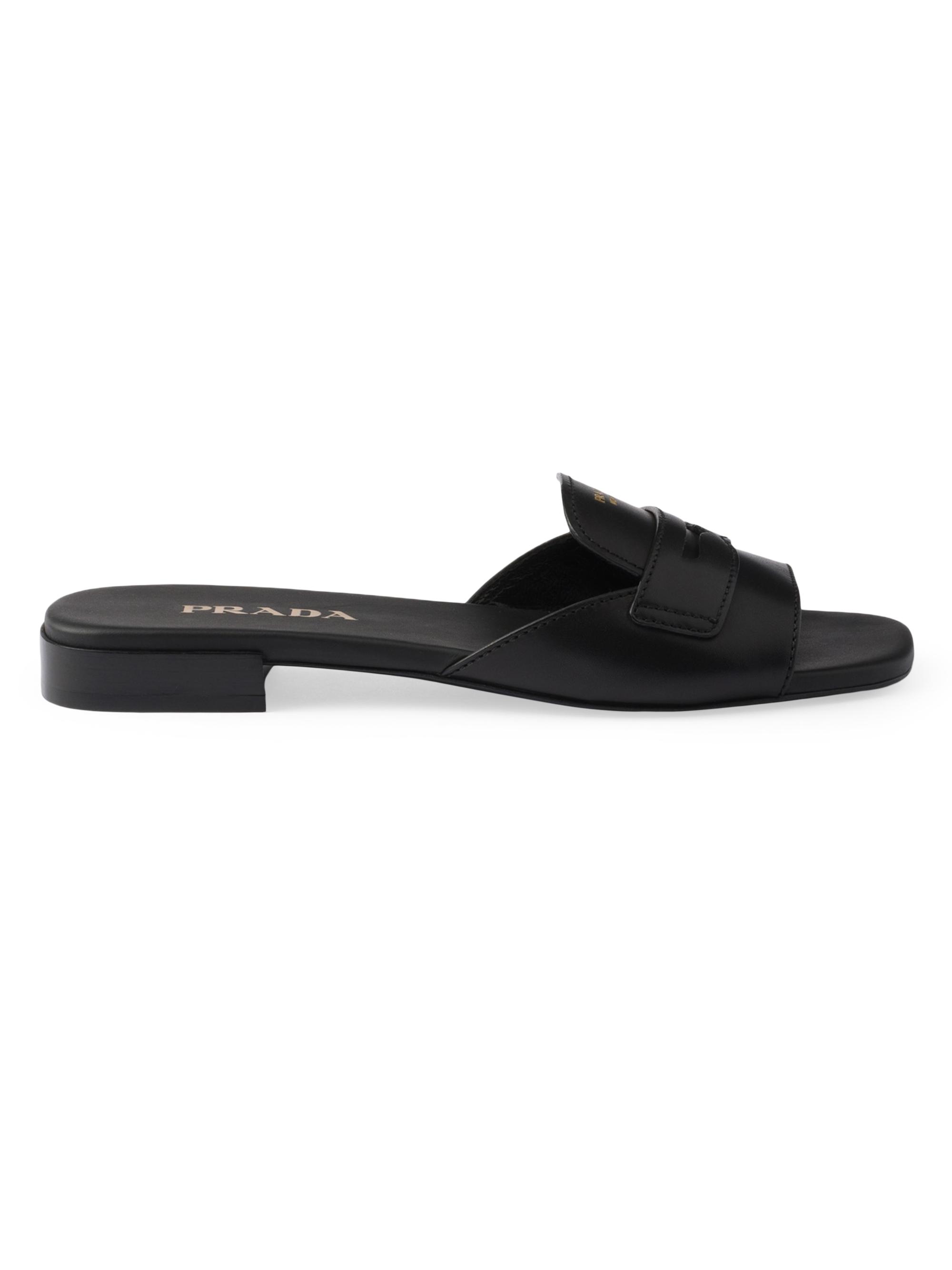 Prada Leather Slides | Saks Fifth Avenue