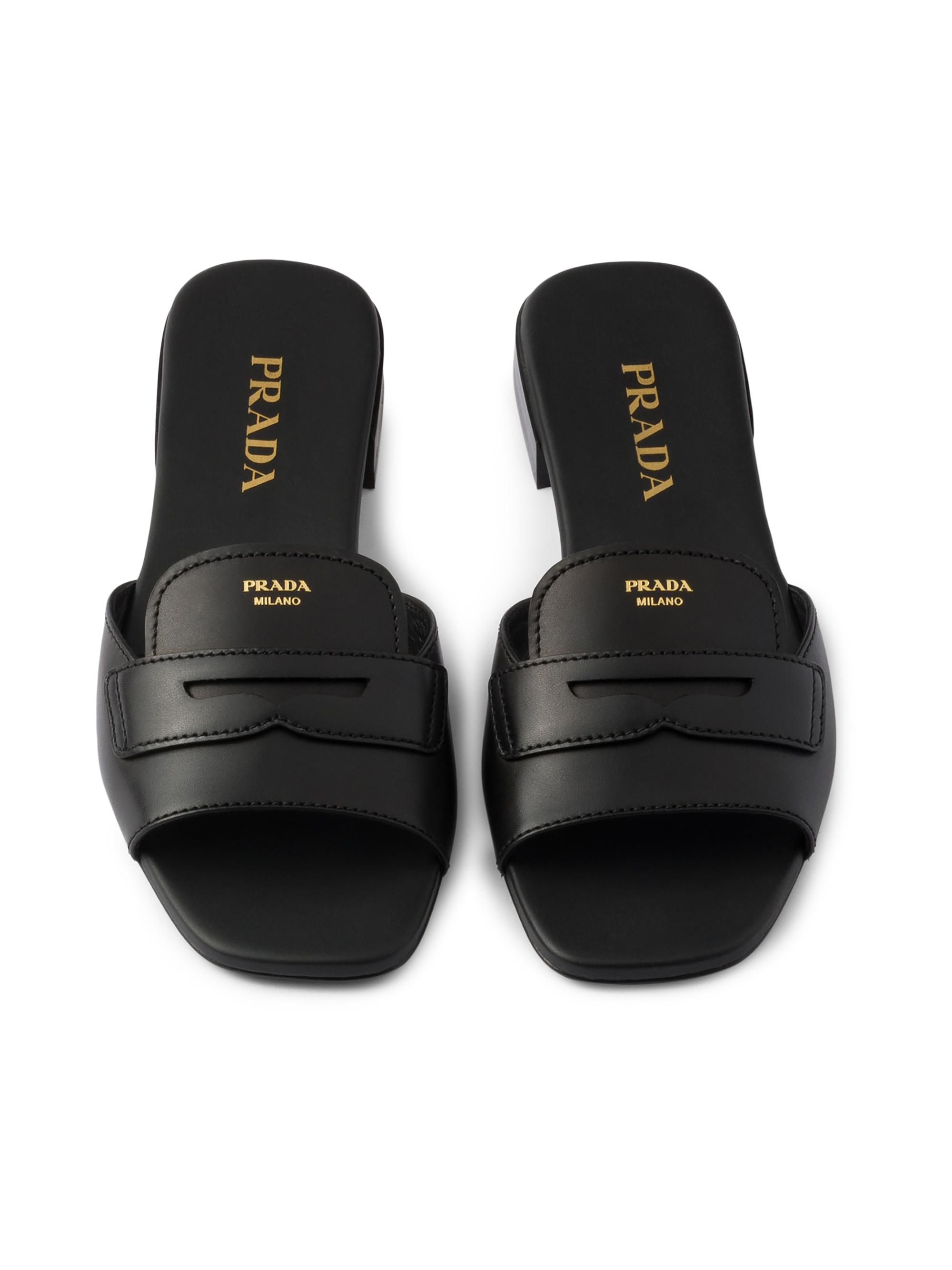 Prada Leather Slides | Saks Fifth Avenue