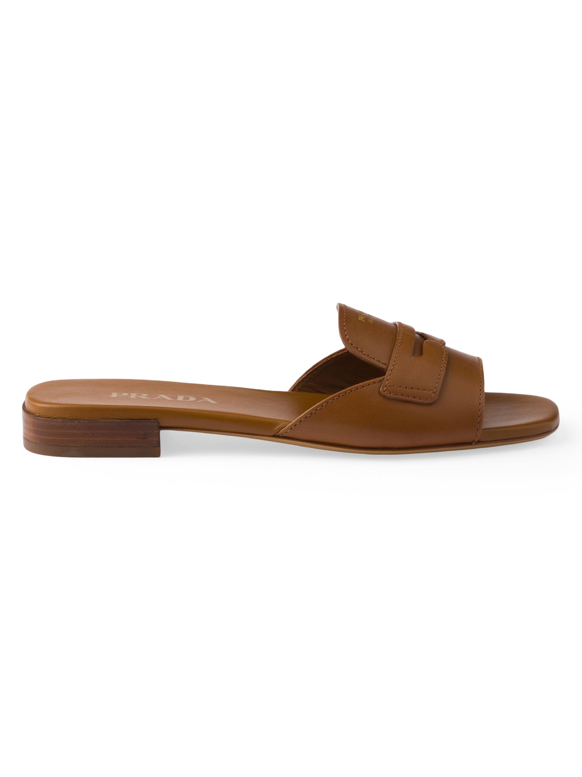 Prada Women's Leather Slides - Brown