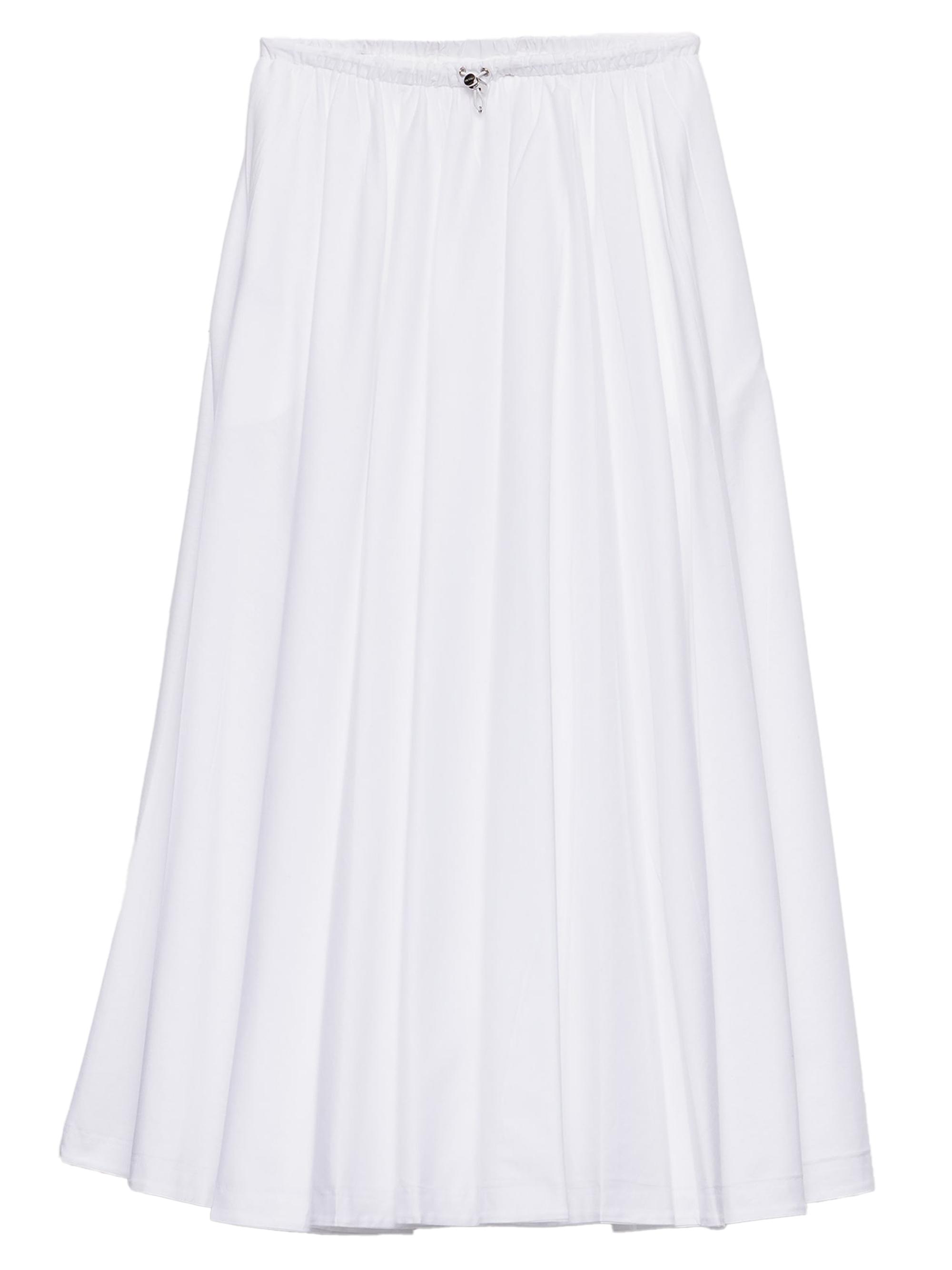 Prada Women's Reversible Cotton Jersey And Re-nylon Circle Skirt - White