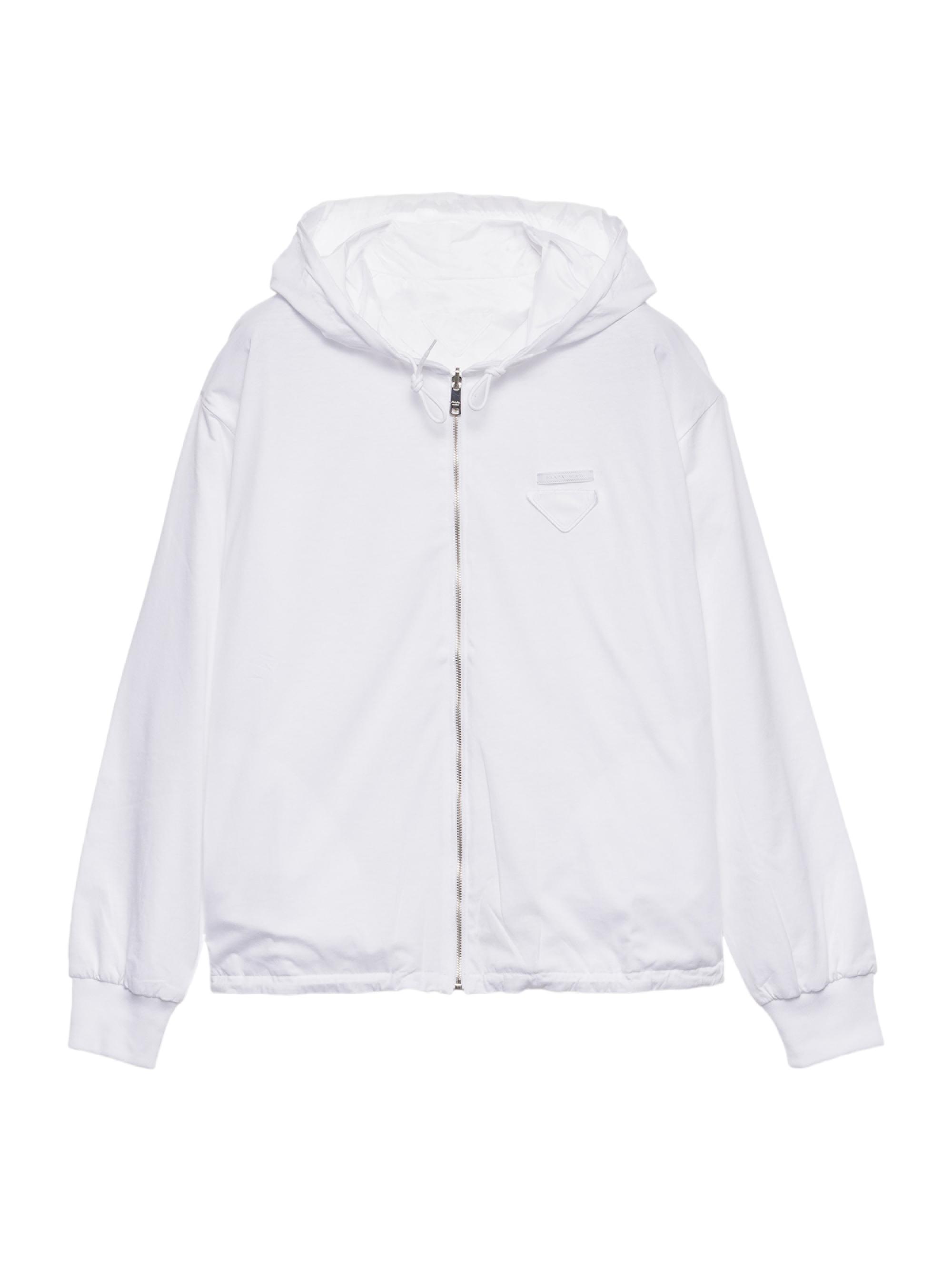 Prada Women's Reversible Jersey Hoodie - White
