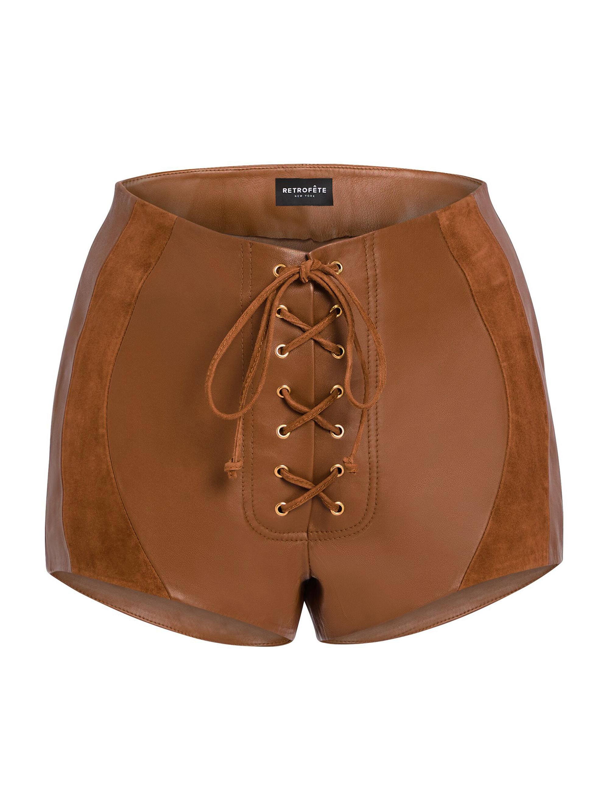 Retrofête Women's Agda Suede Shorts - Cognac