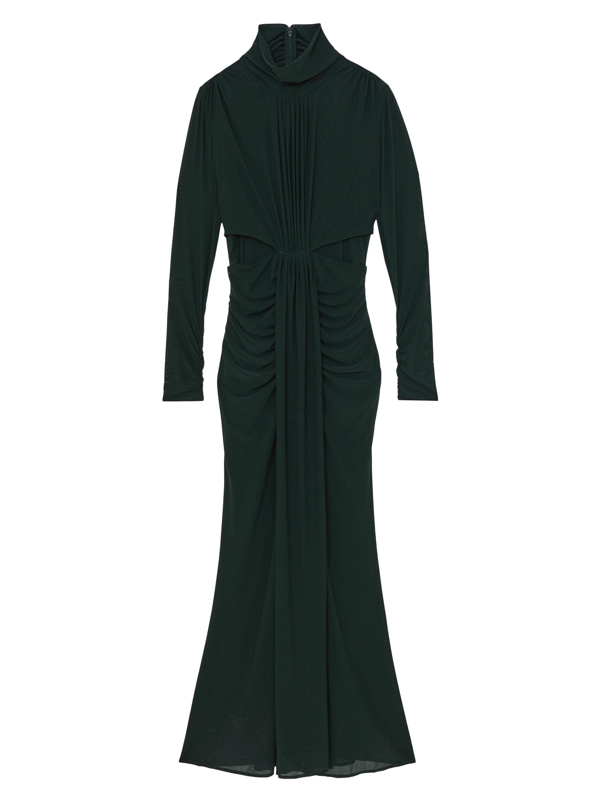 Reiss Women's Danni Ruched Jersey Maxi Dress - Dark Green