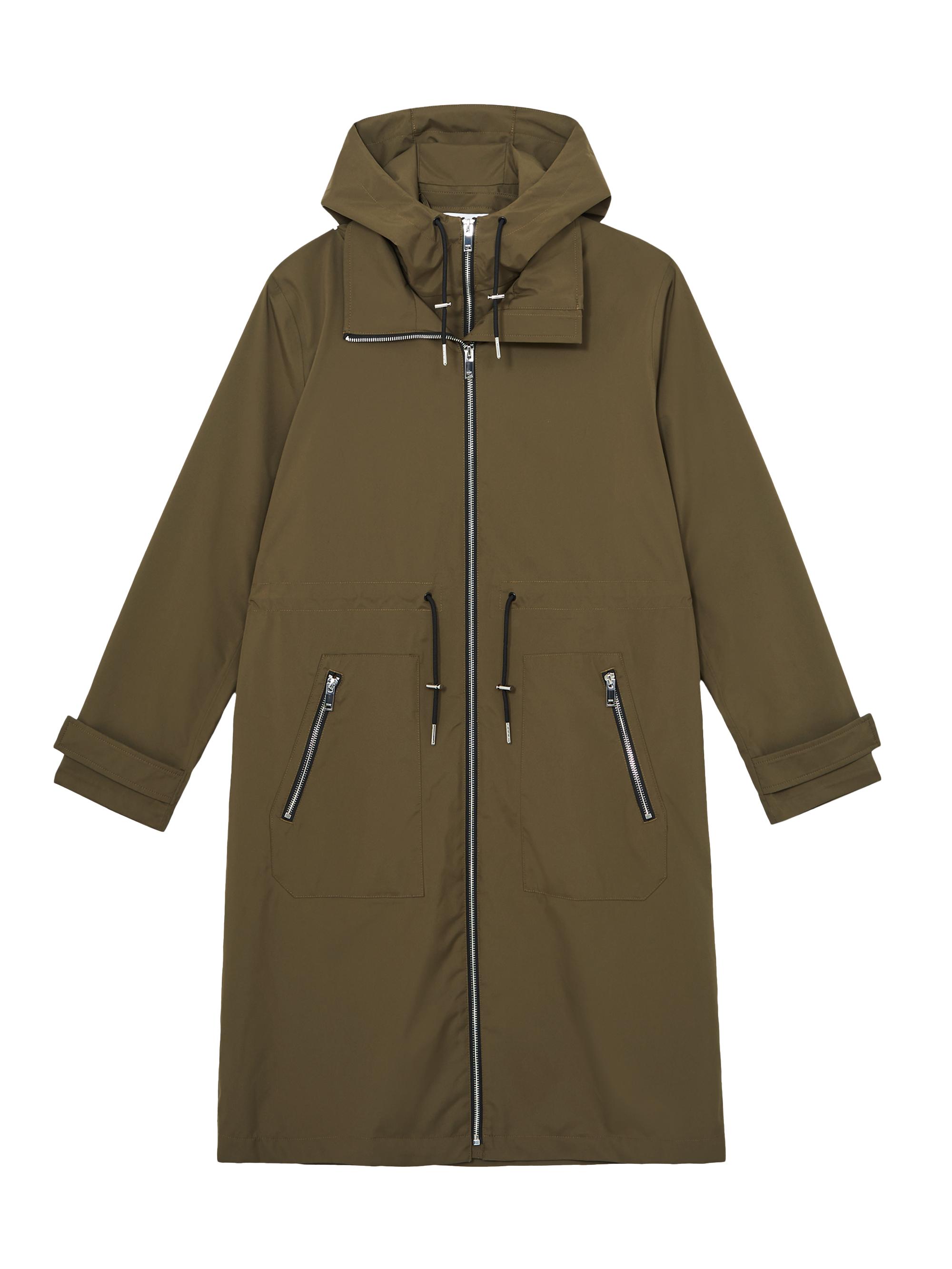 Reiss Women's Alizeh Hooded Raincoat - Khaki