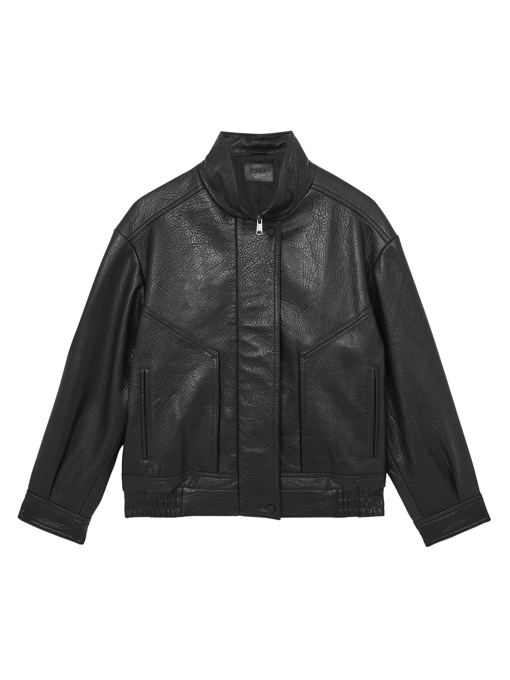 Sandro Oversized Leather Jacket | Saks Fifth Avenue