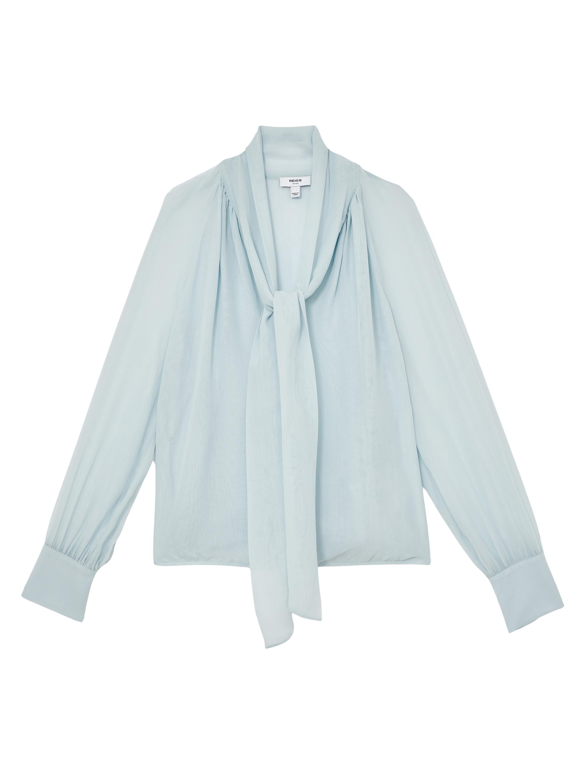 Tina Silk-Blend Tieneck Blouse