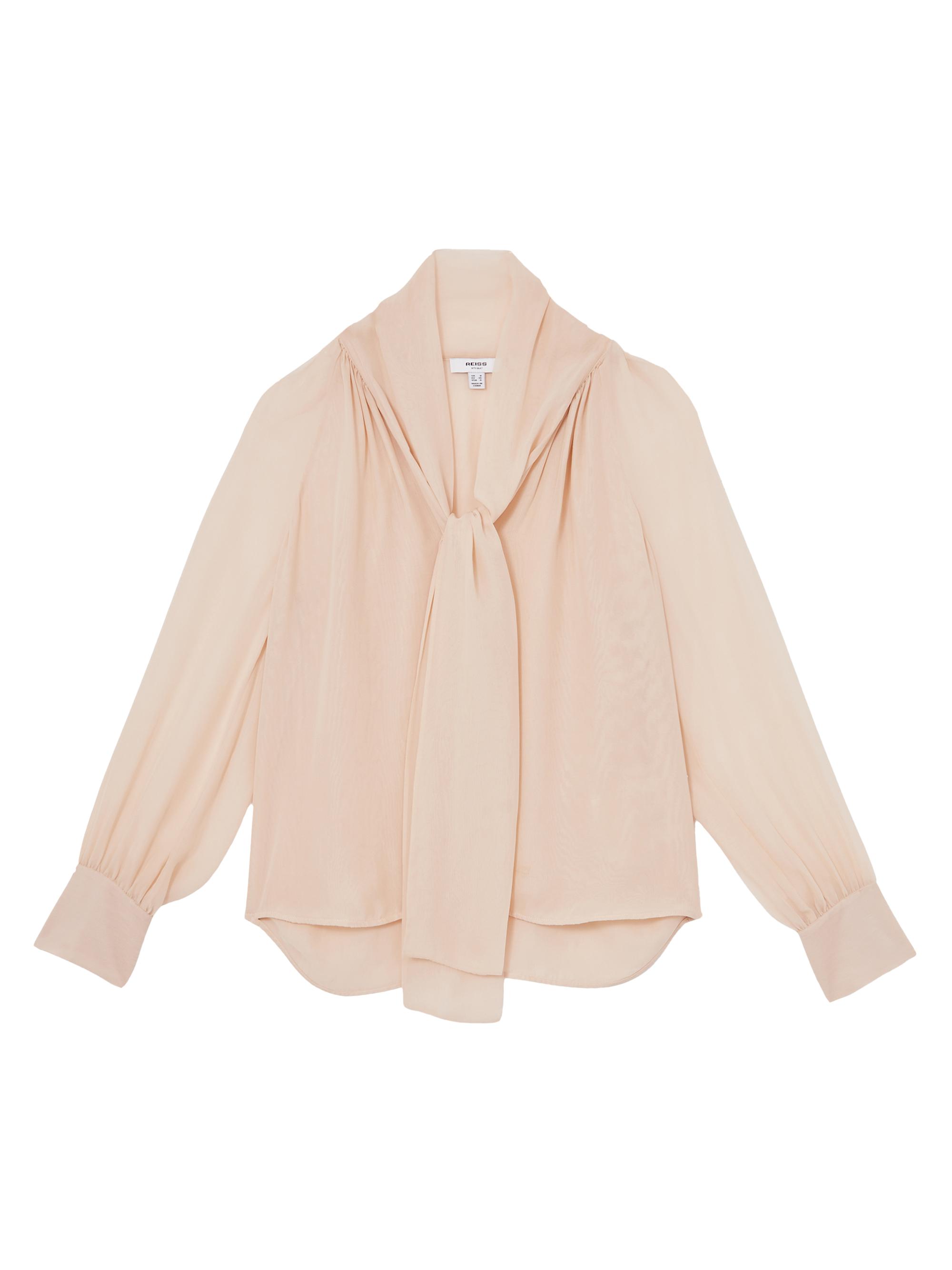 Reiss Women's Tina Silk-Blend Tieneck Blouse - Pale Pink