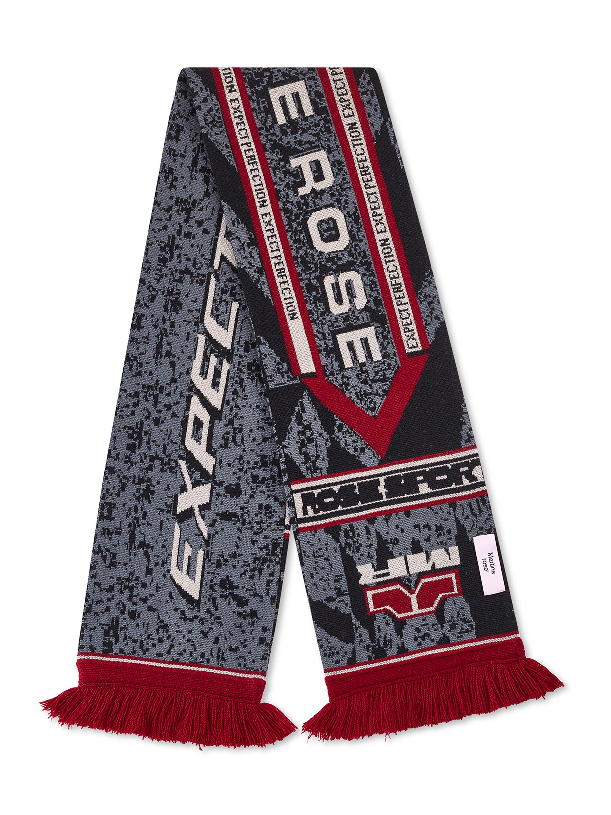 Martine Rose Men's Reversible Cotton-Wool Scarf - Grey Red
