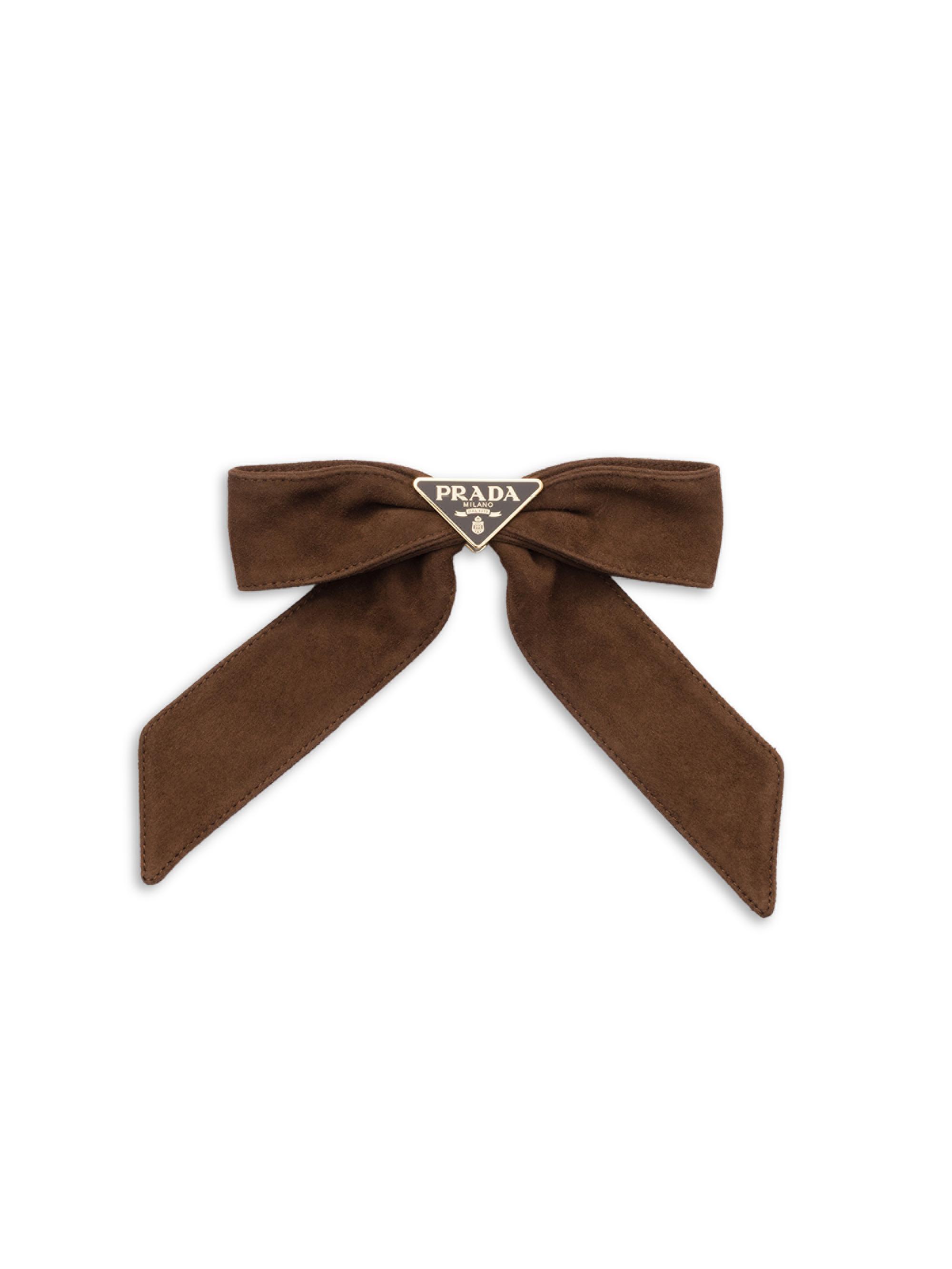 Prada Women's Suede Hair Clip - Brown