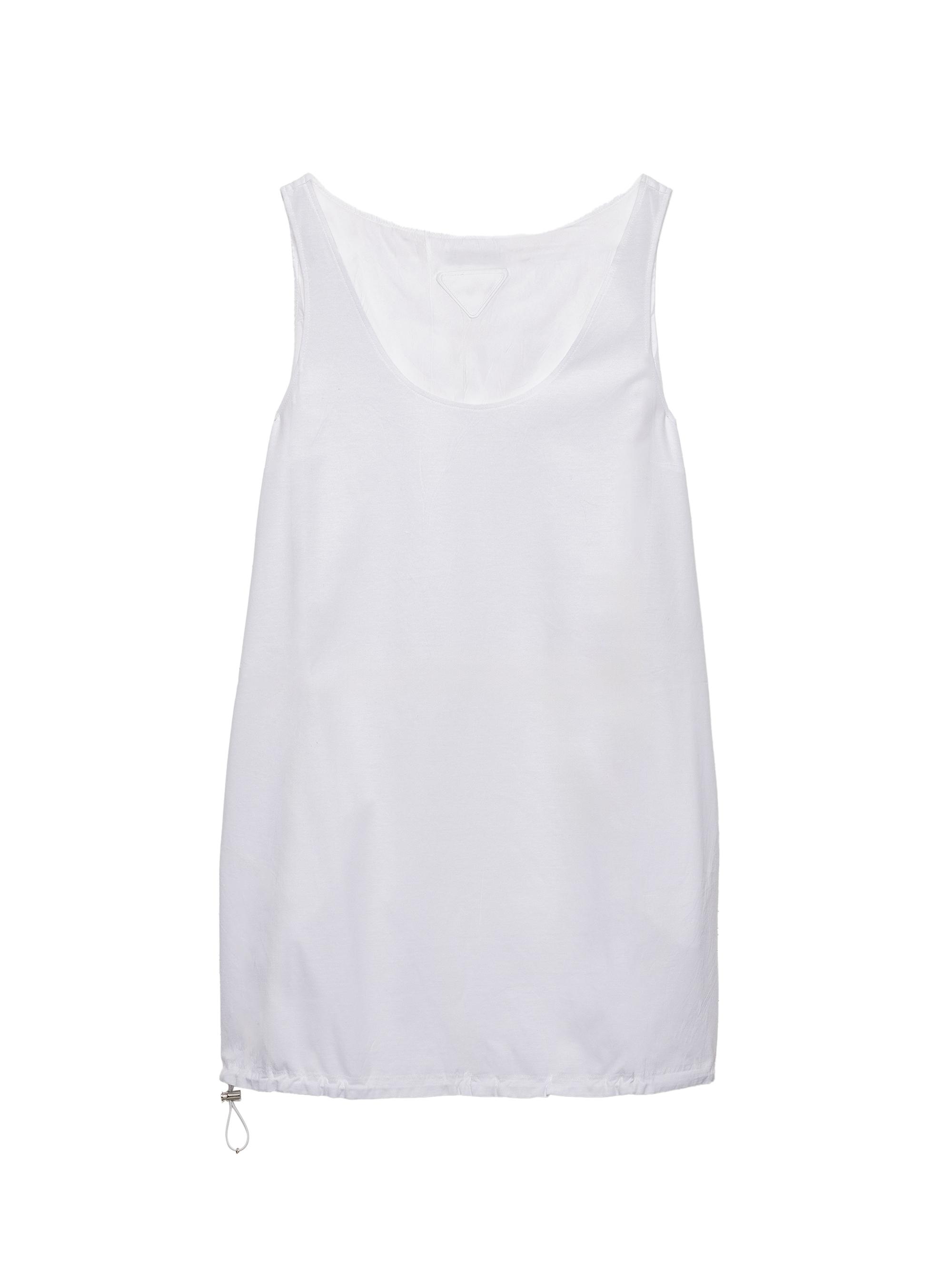 Prada Women's Reversible Cotton Jersey and Re-Nylon Mini-Dress - White