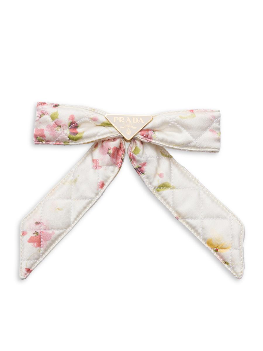 Prada Floral-Print Satin Hair Clip | Saks Fifth Avenue