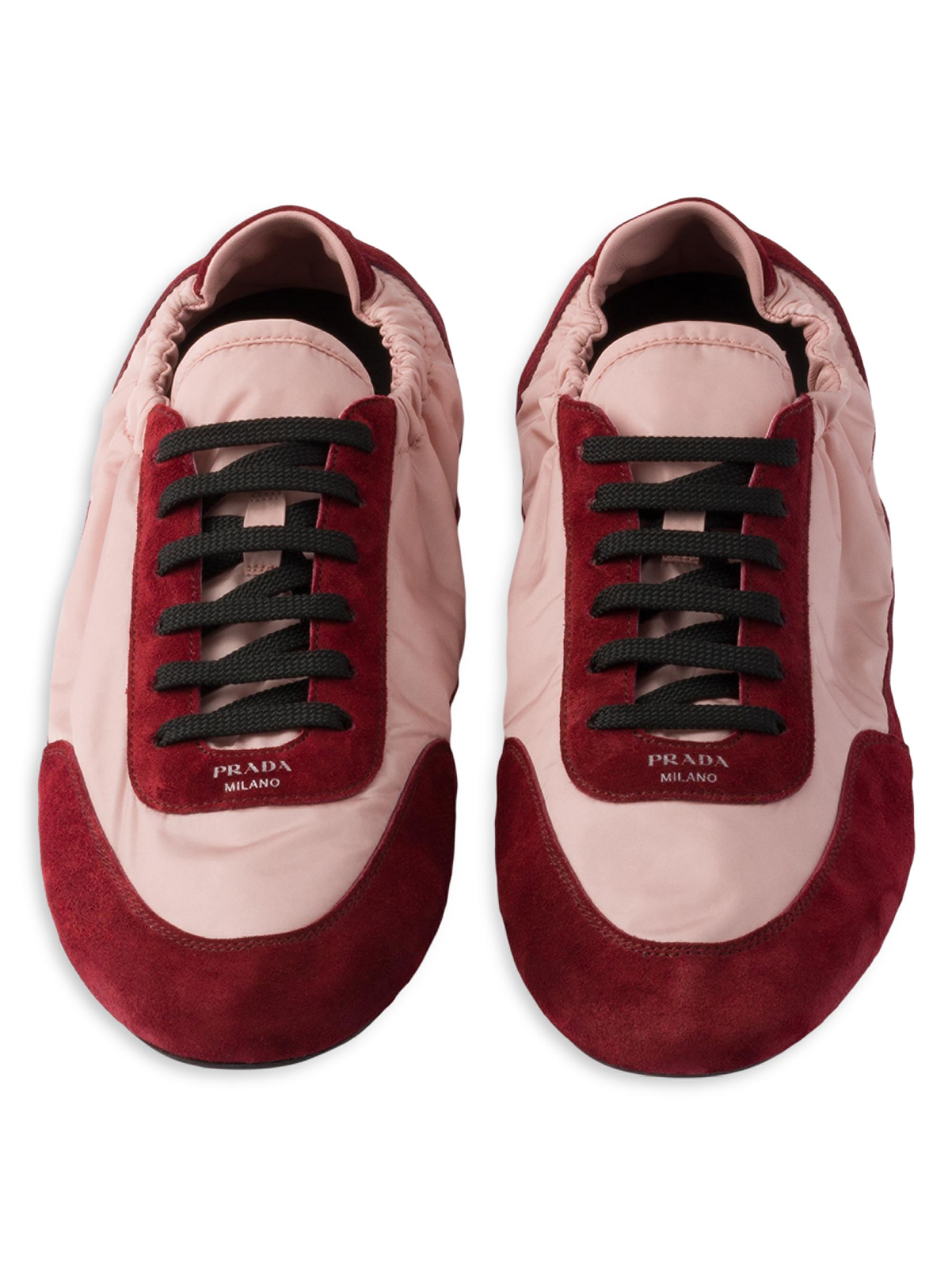 Prada Collapse Re-Nylon and Suede Sneakers | Saks Fifth Avenue