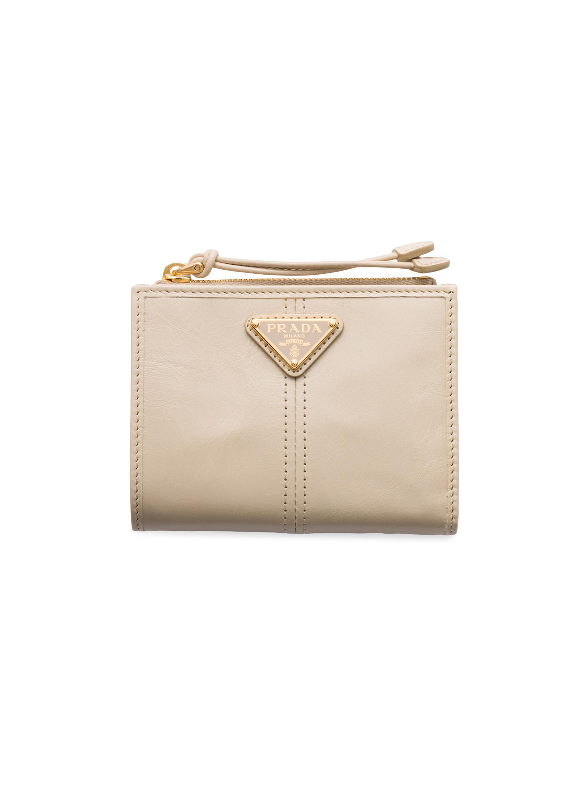 Prada Women's  Leather Wallet - Beige Khaki