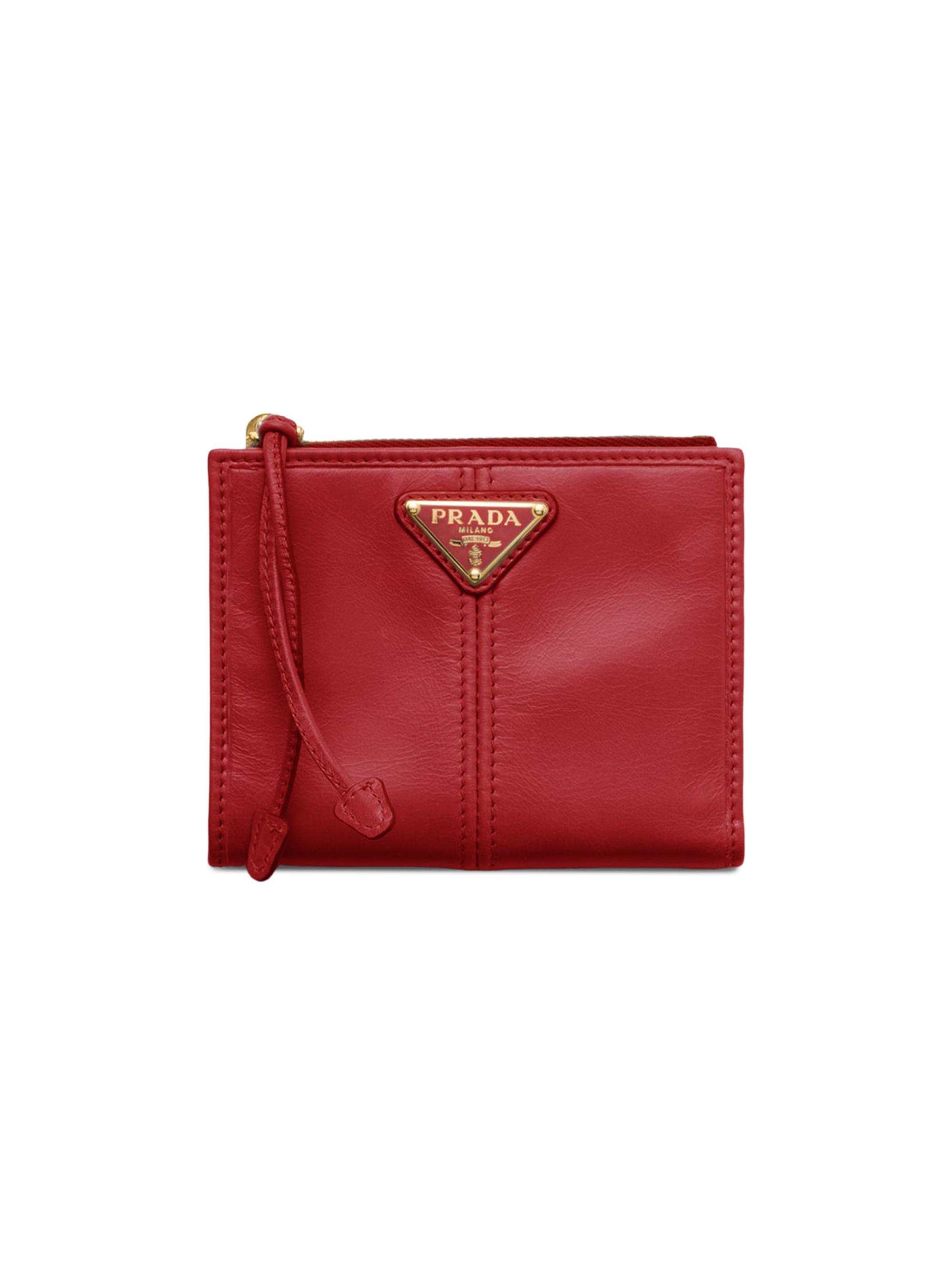 Prada Women's  Leather Wallet - Red