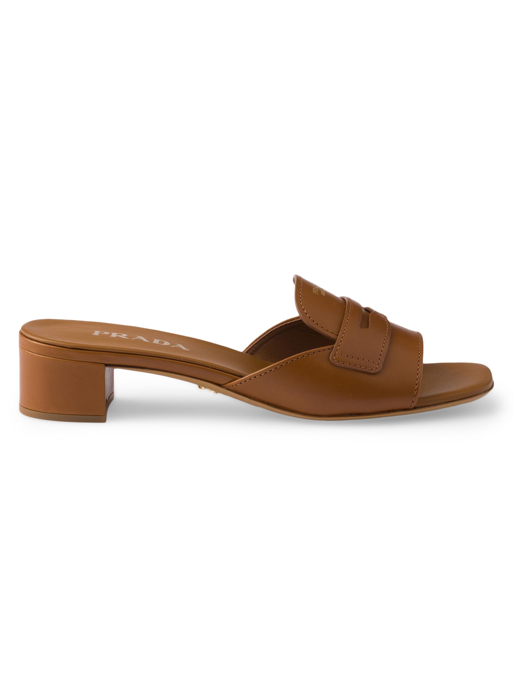 靴 Prada Knot Strap Mule Sandals 36.5 Prada Leather Mules | Saks Fifth Avenue