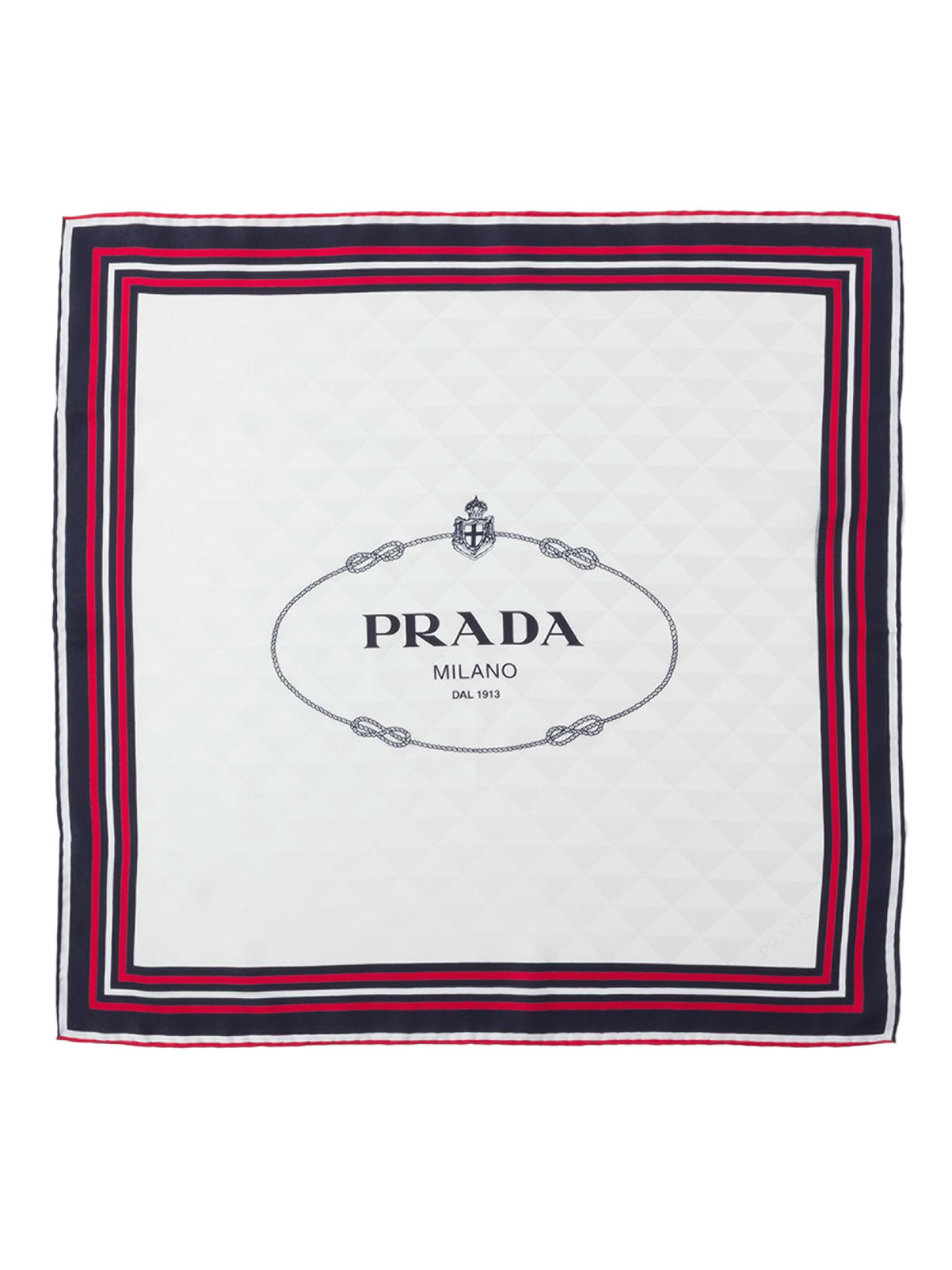 Prada Women's Printed Silk Twill Jacquard Square Scarf - Beige