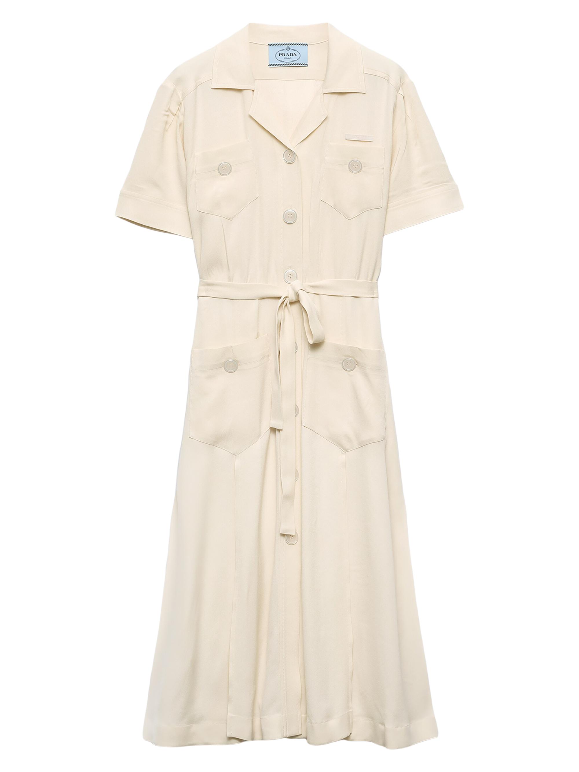 Prada Women's Lace Shirt Dress - Beige Khaki