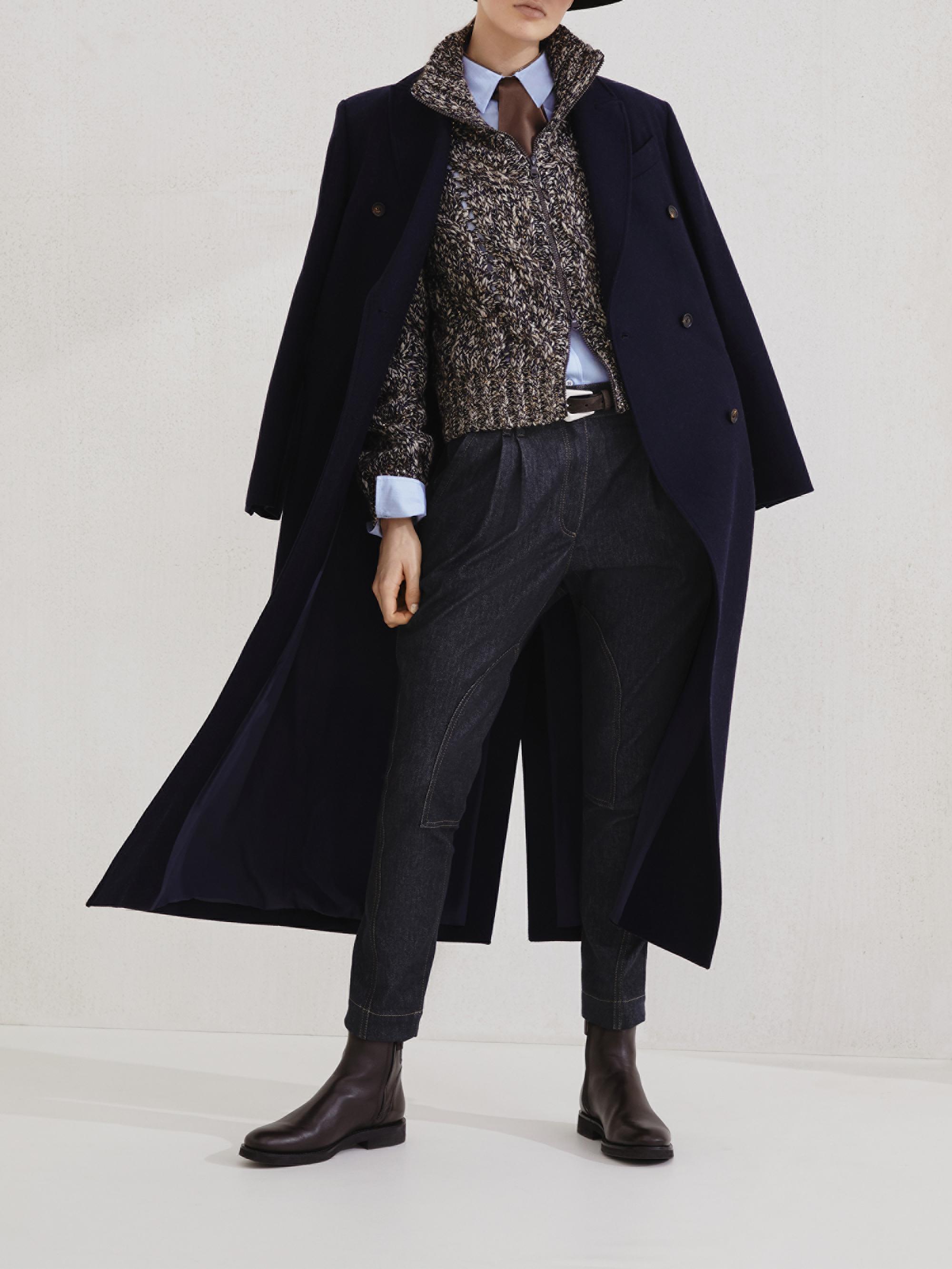 Brunello Cucinelli Dazzling Chiné Cable Knit Cardigan in Soft Wool