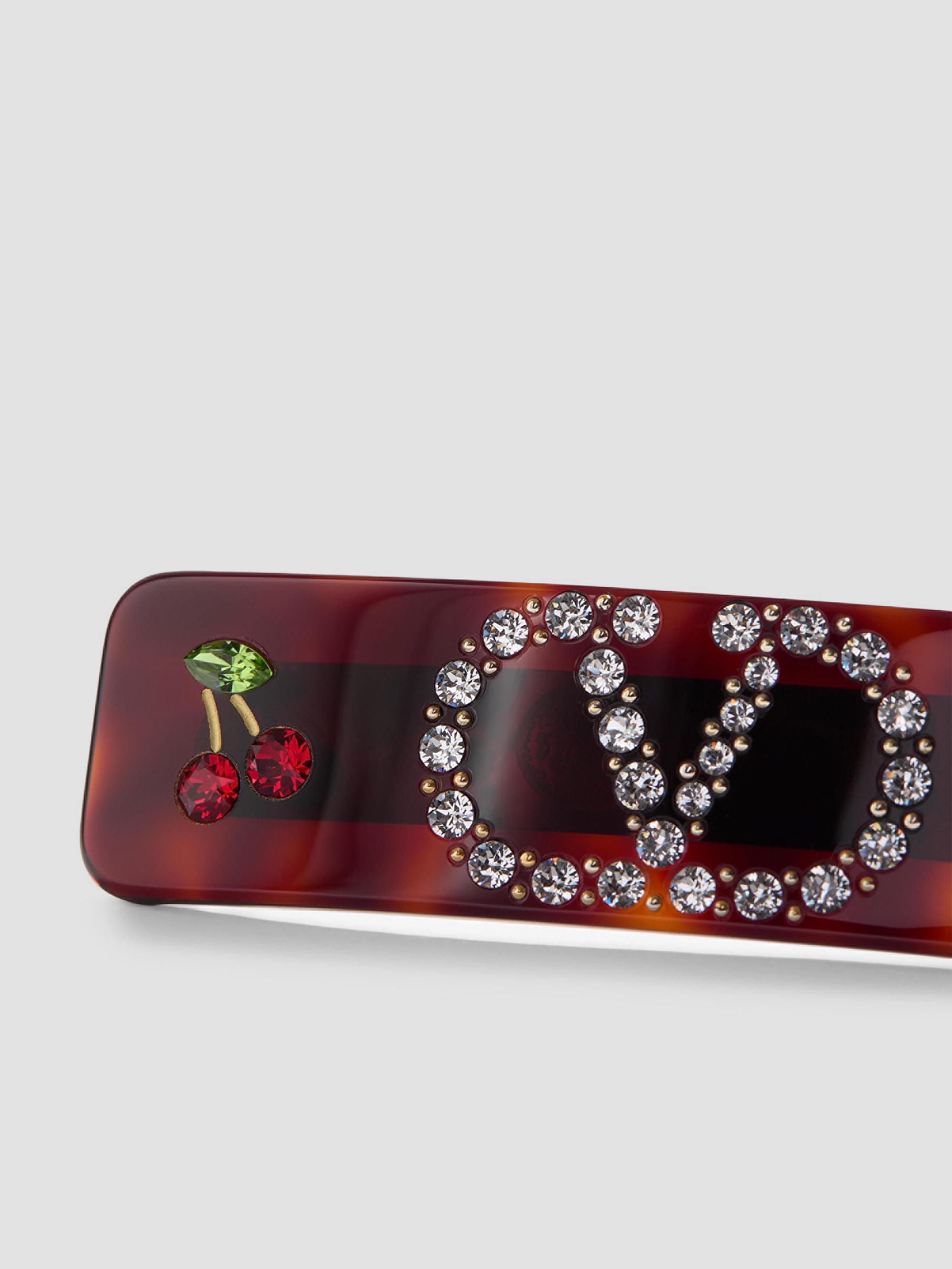 Valentino クリスタル　ヘアピン　美品 Valentino Garavani Vlogo Signature Hair Clip in Resin, Metal and