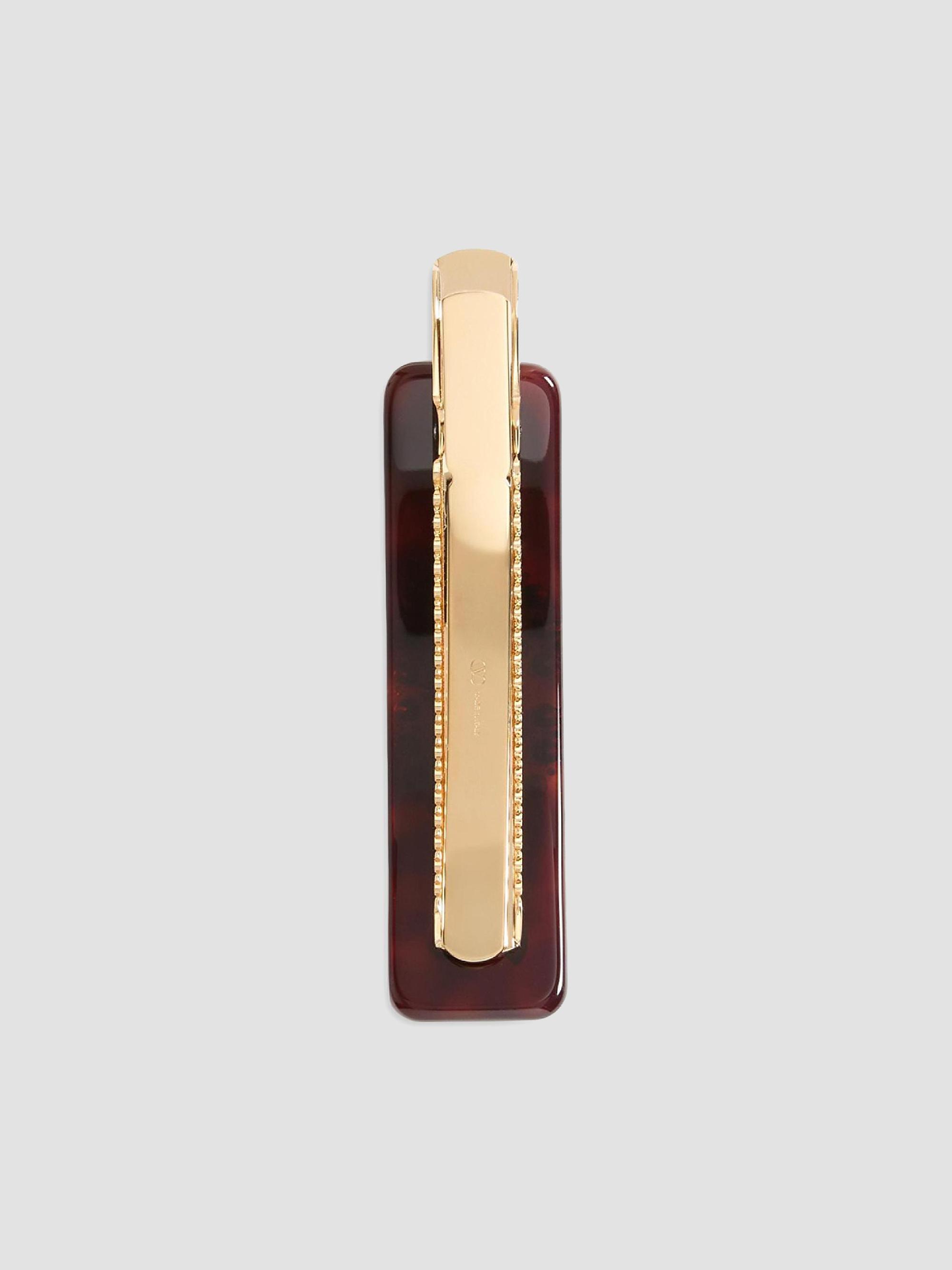 Valentino Garavani Vlogo Signature Hair Clip in Resin, Metal and