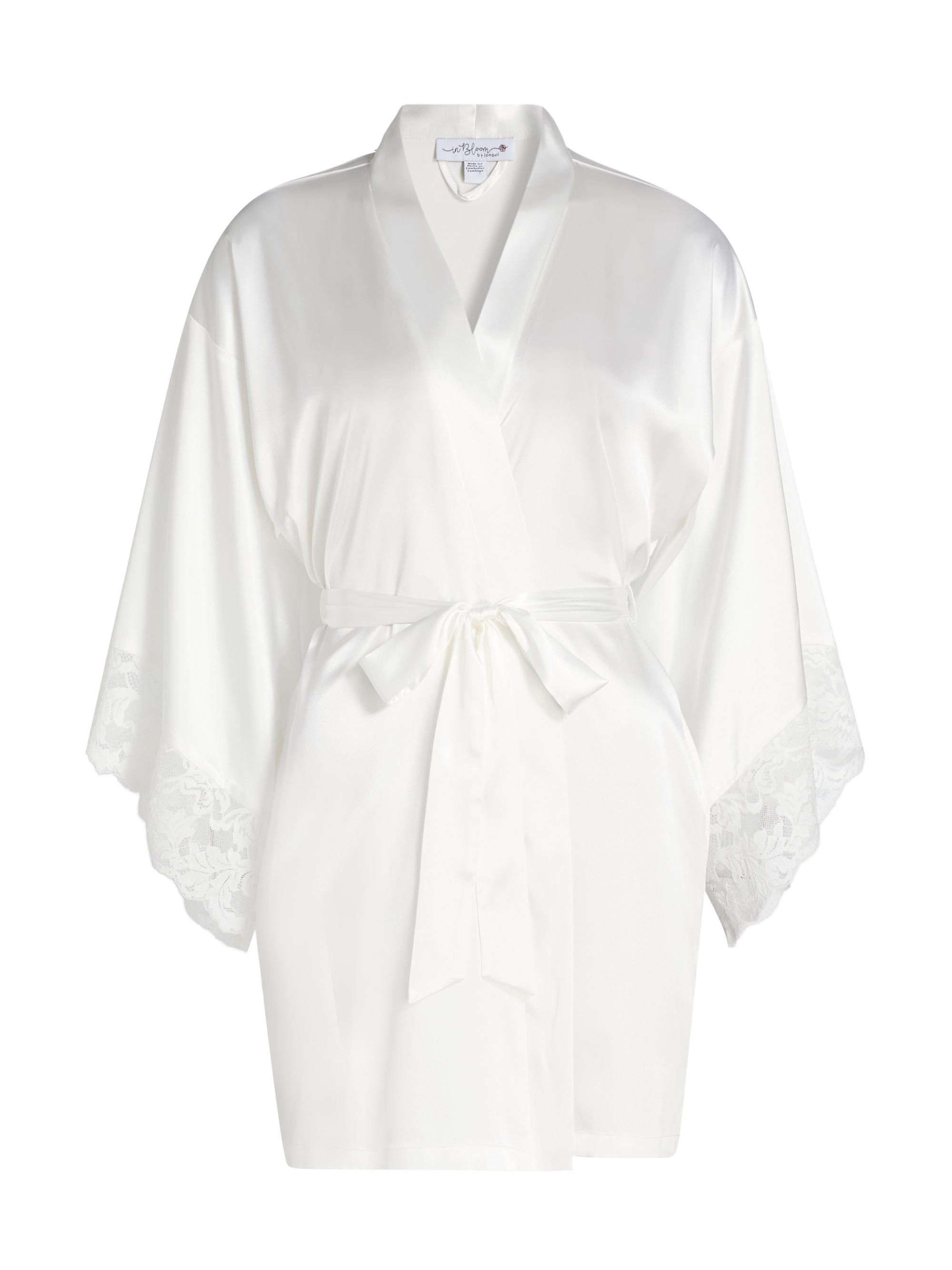 In Bloom Women's Lorena Lace-Trim Satin Robe -
