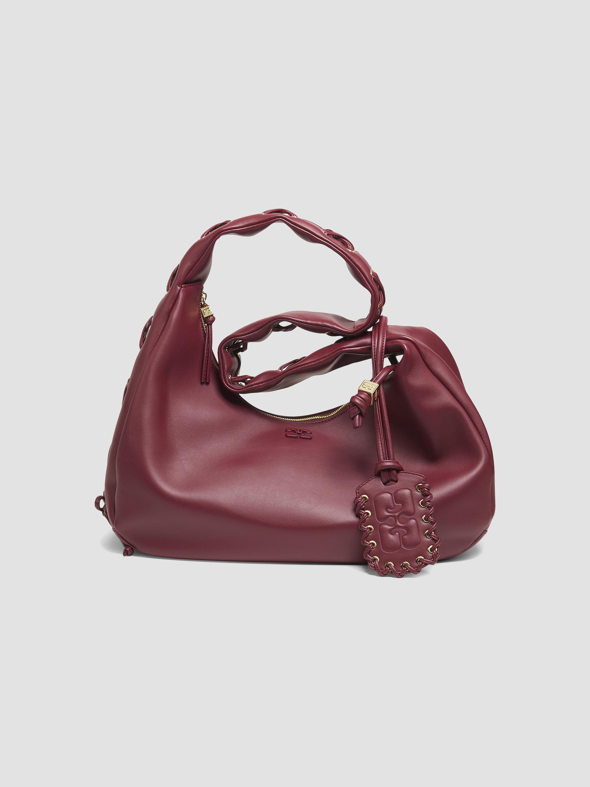 Ganni Laced Leather Hobo Bag | Saks Fifth Avenue